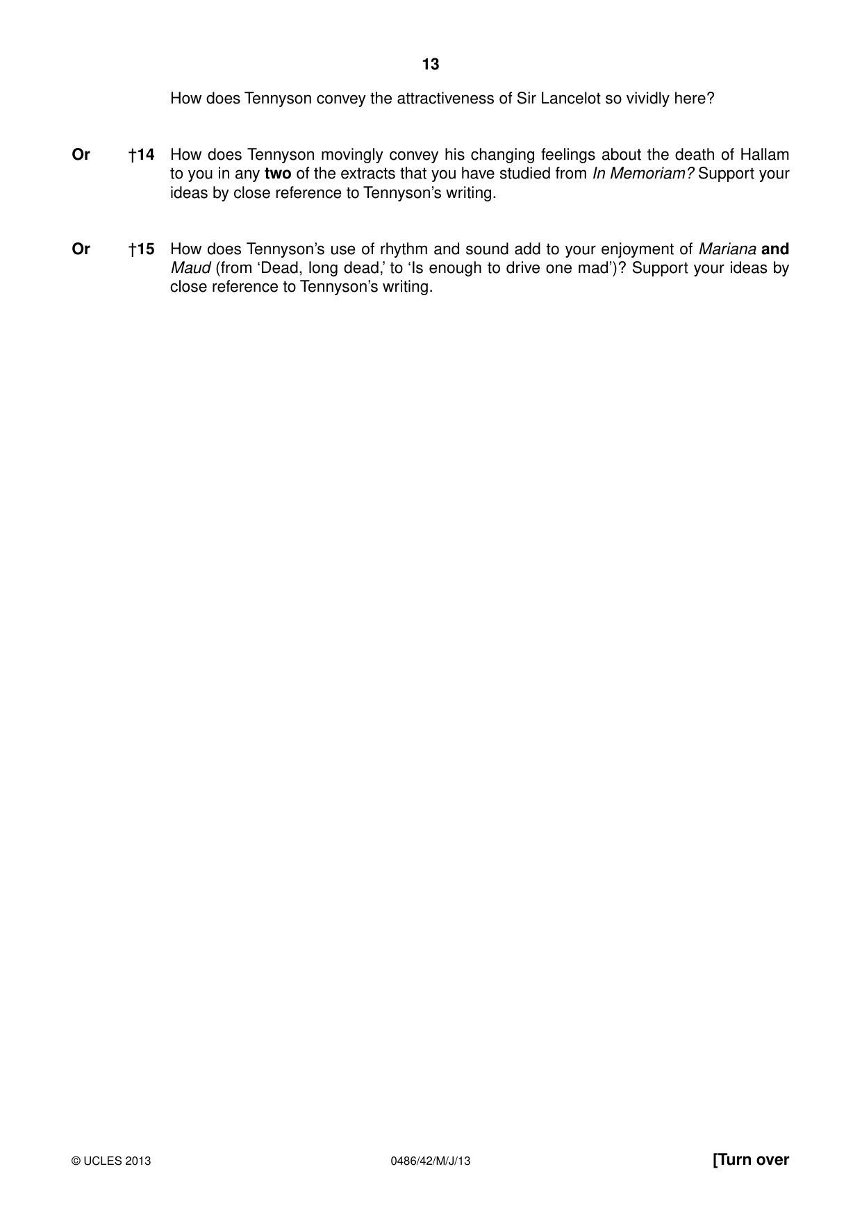 Cambridge IGCSE English - Literature 0486 2013 May/June Paper 4 · Variant 2 question paper, page 13 of 28