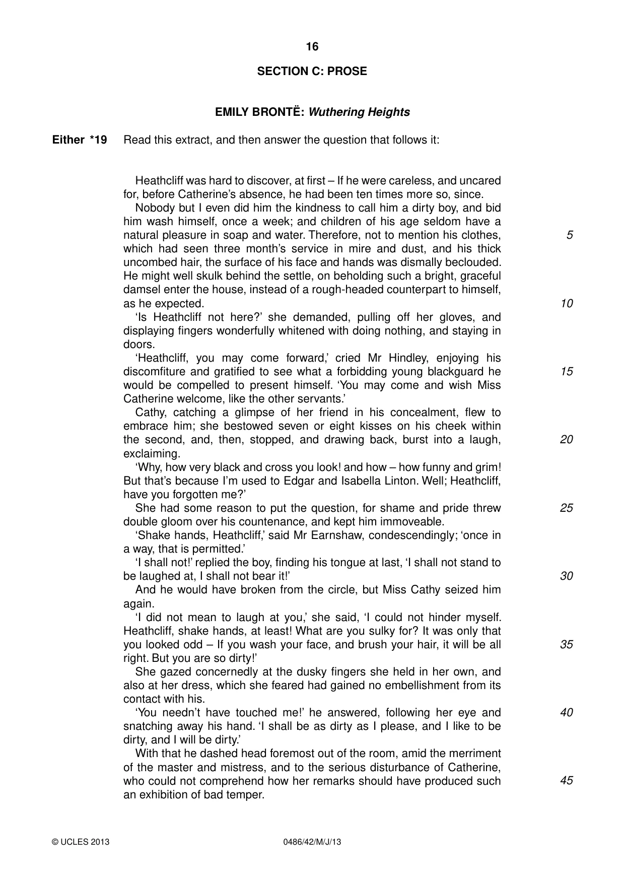 Cambridge IGCSE English - Literature 0486 2013 May/June Paper 4 · Variant 2 question paper, page 16 of 28