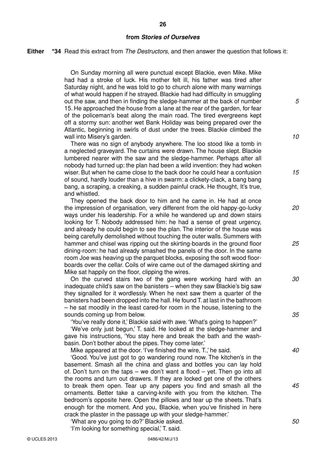 Cambridge IGCSE English - Literature 0486 2013 May/June Paper 4 · Variant 2 question paper, page 26 of 28