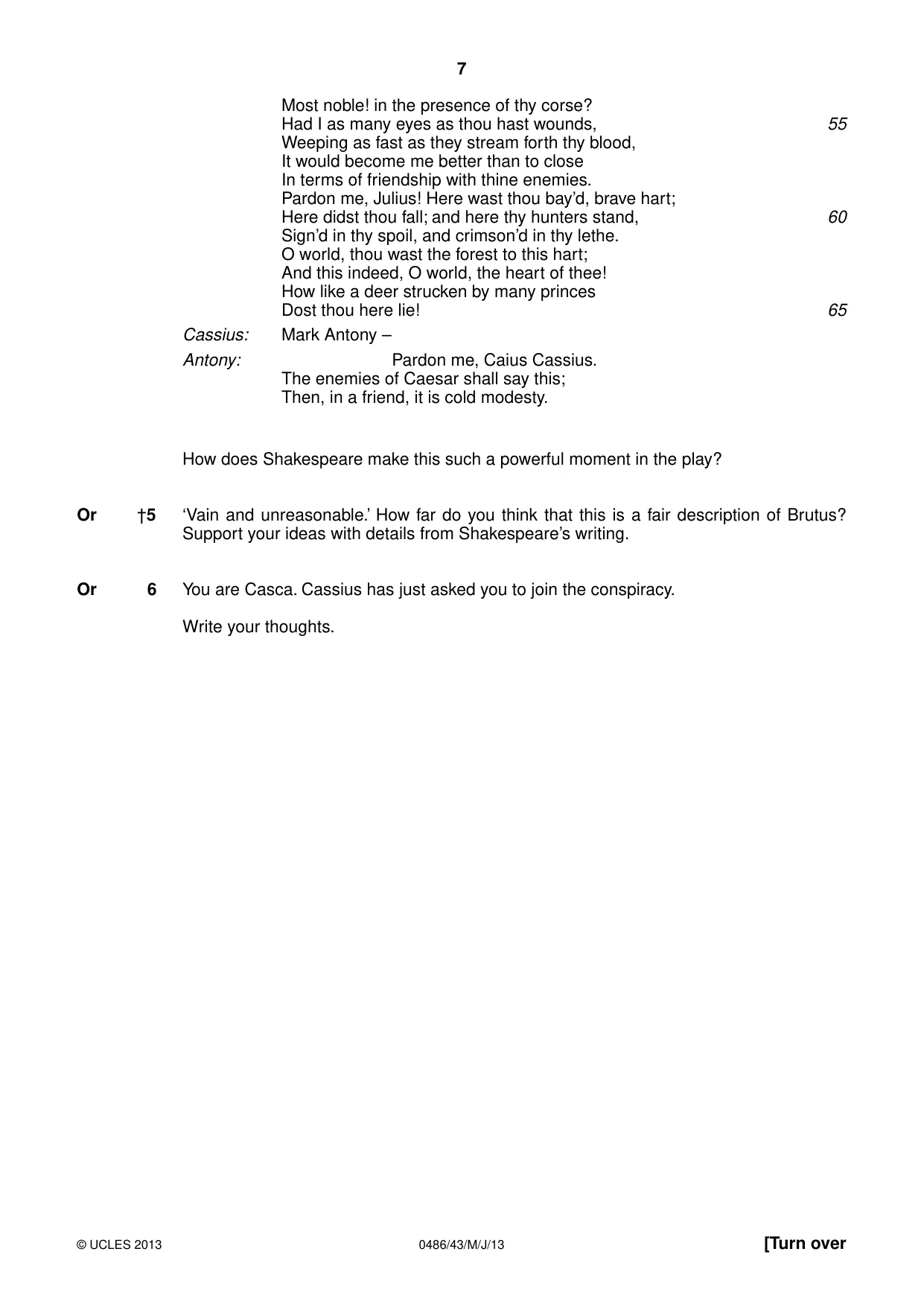 Cambridge IGCSE English - Literature 0486 2013 May/June Paper 4 · Variant 3 question paper, page 7 of 28
