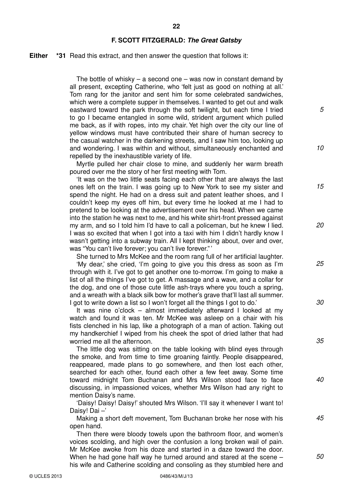 Cambridge IGCSE English - Literature 0486 2013 May/June Paper 4 · Variant 3 question paper, page 22 of 28