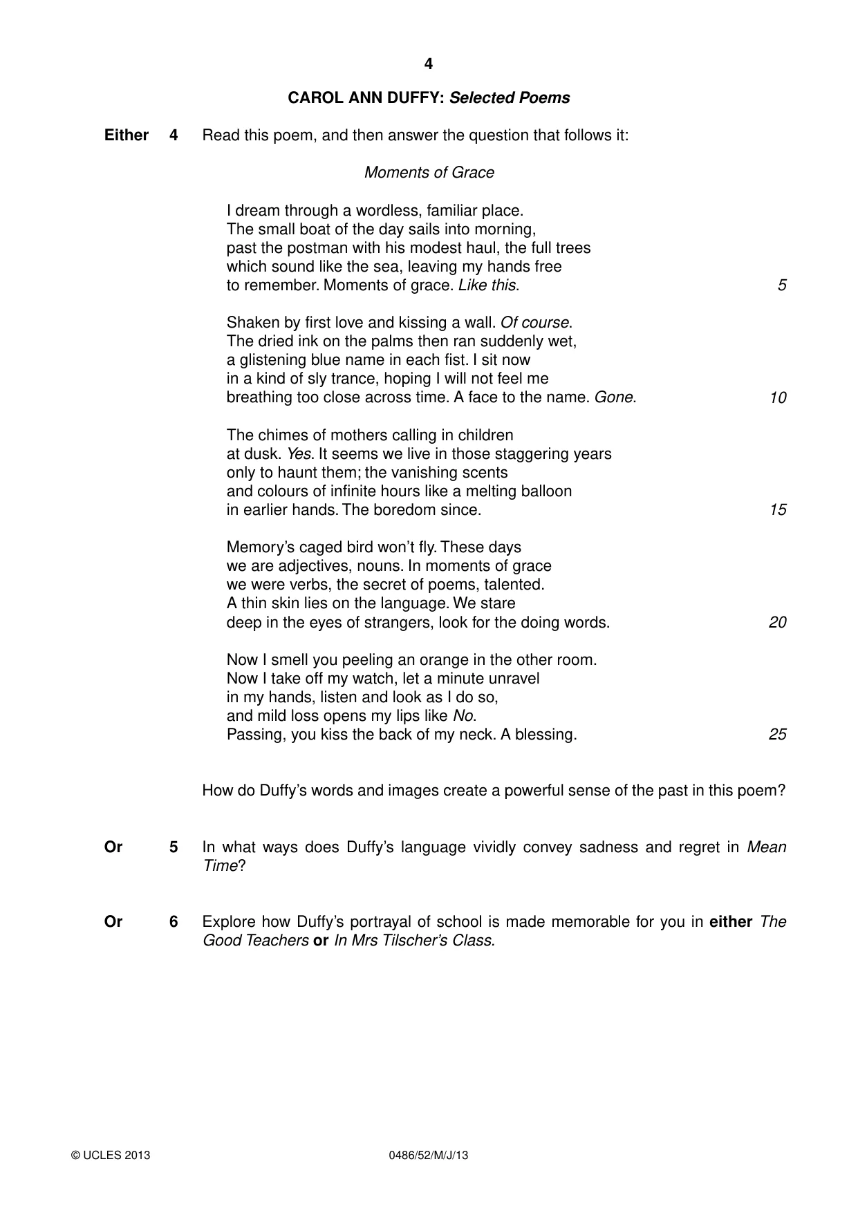 Cambridge IGCSE English - Literature 0486 2013 May/June Paper 5 · Variant 2 question paper, page 4 of 16