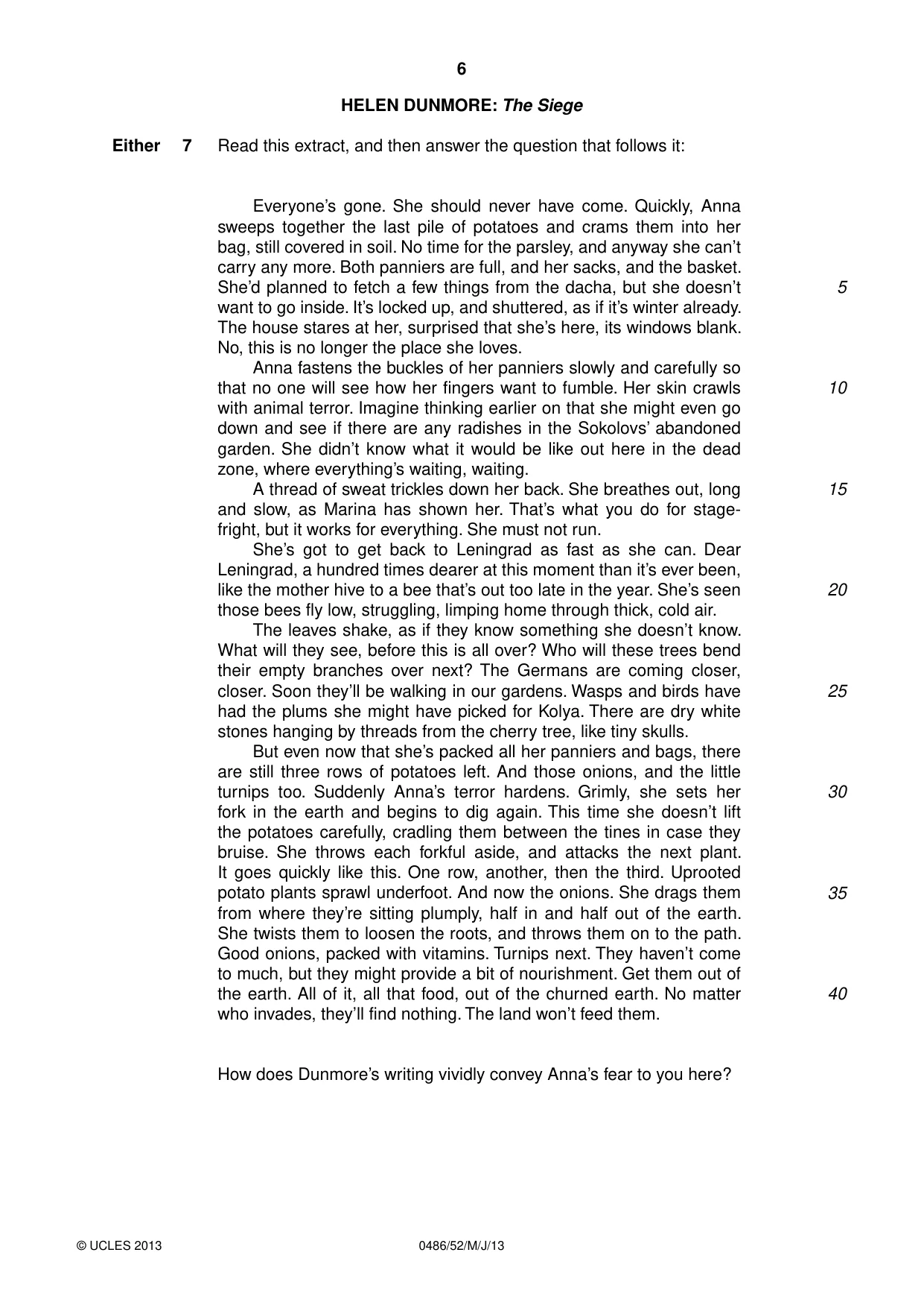 Cambridge IGCSE English - Literature 0486 2013 May/June Paper 5 · Variant 2 question paper, page 6 of 16