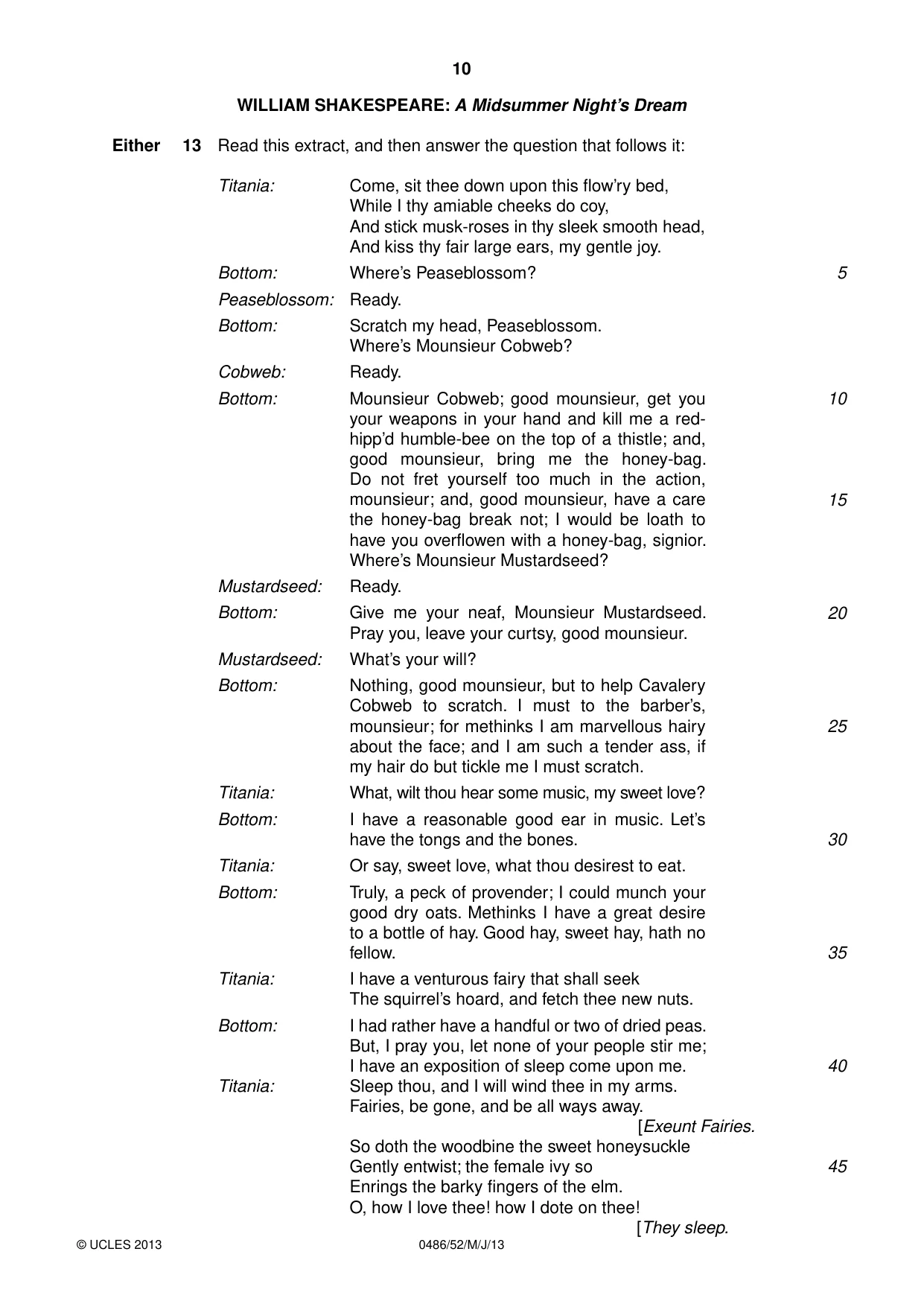 Cambridge IGCSE English - Literature 0486 2013 May/June Paper 5 · Variant 2 question paper, page 10 of 16