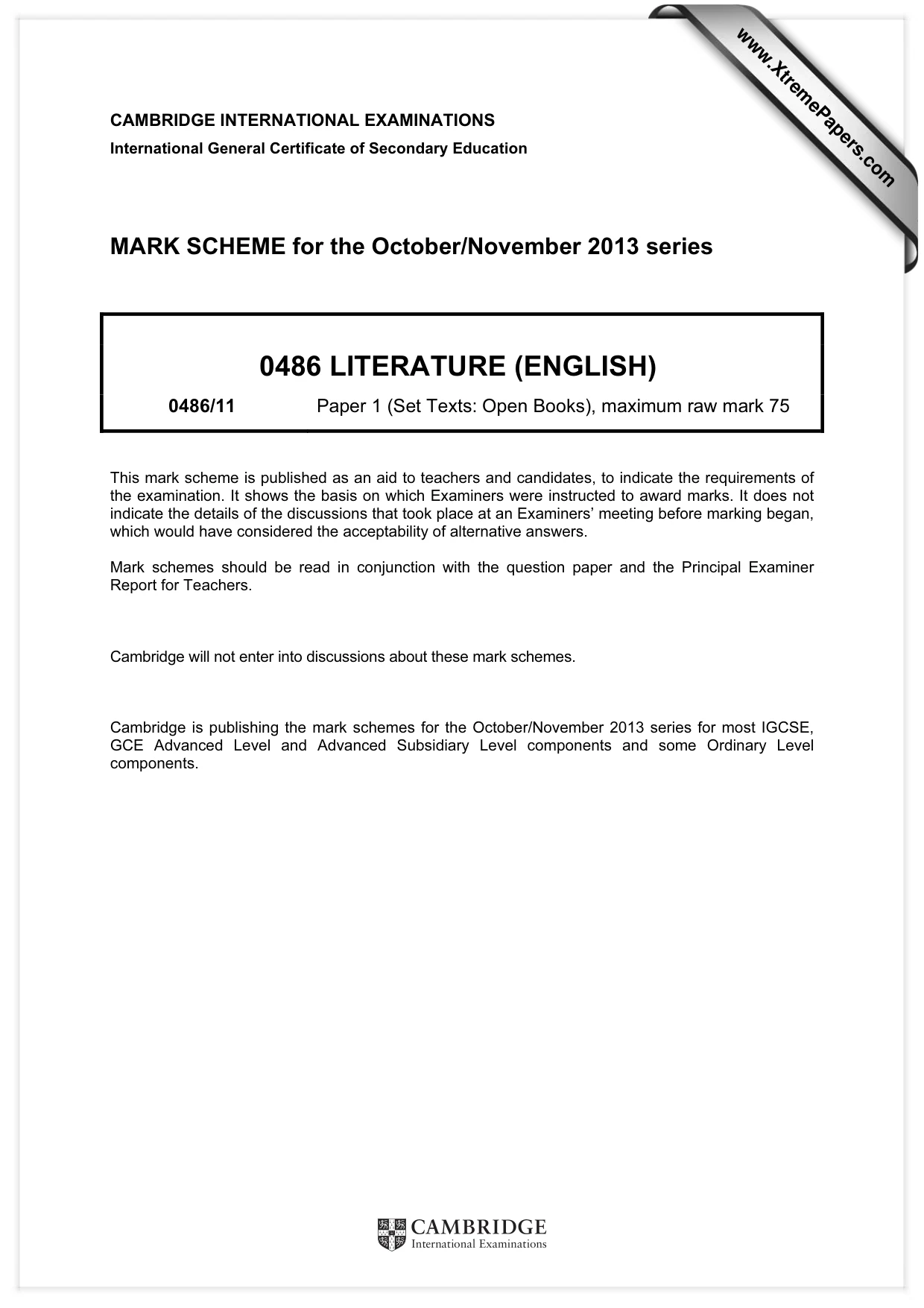 Mark scheme, page 1 of 3