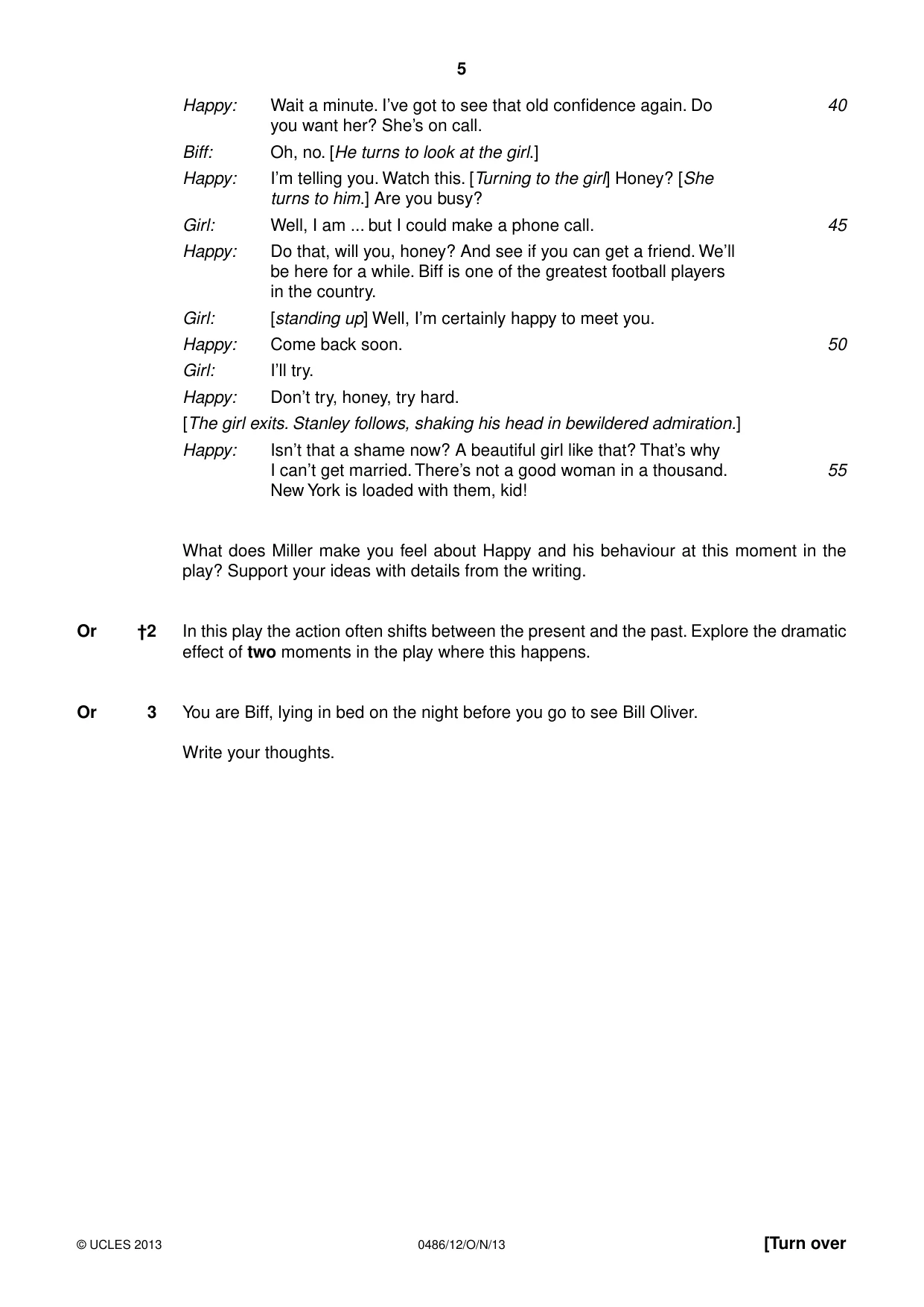 Cambridge IGCSE English - Literature 0486 2013 Oct/Nov Paper 1 · Variant 2 question paper, page 5 of 28