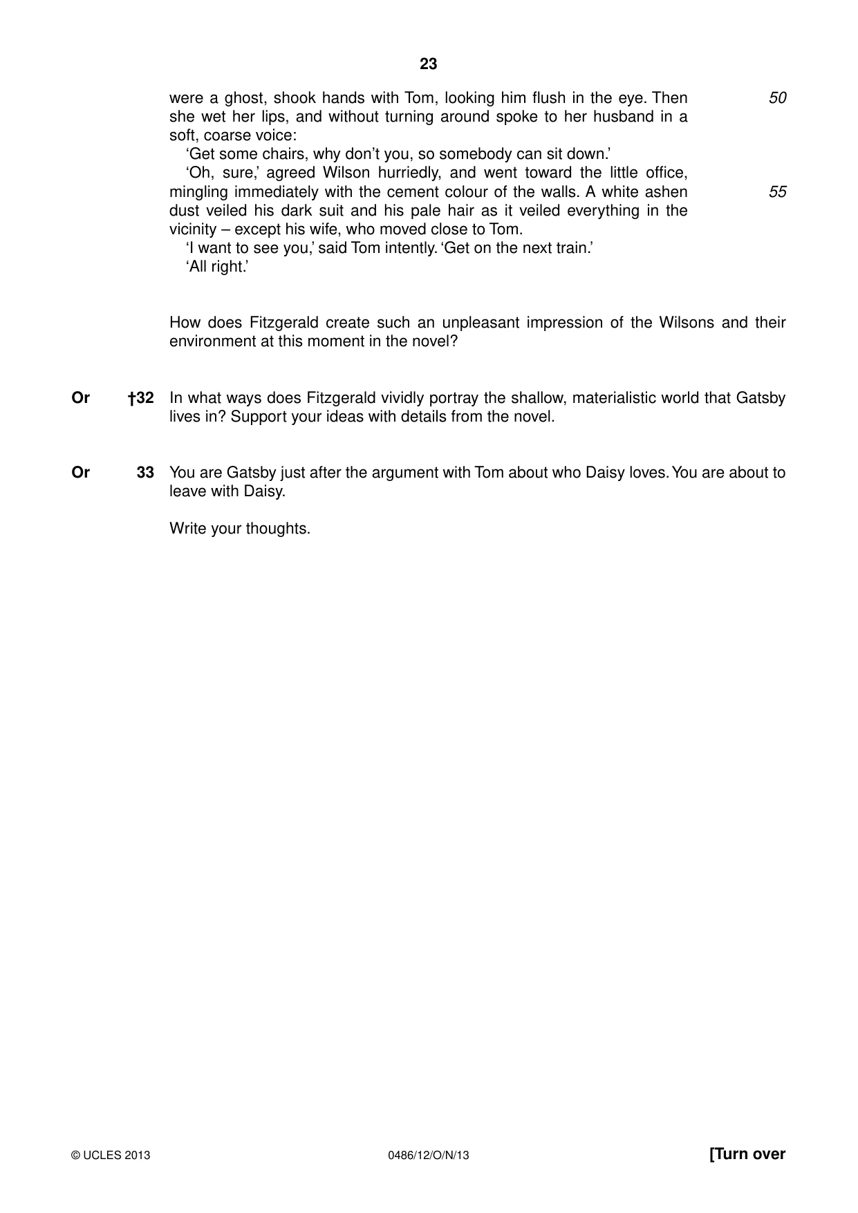 Cambridge IGCSE English - Literature 0486 2013 Oct/Nov Paper 1 · Variant 2 question paper, page 23 of 28