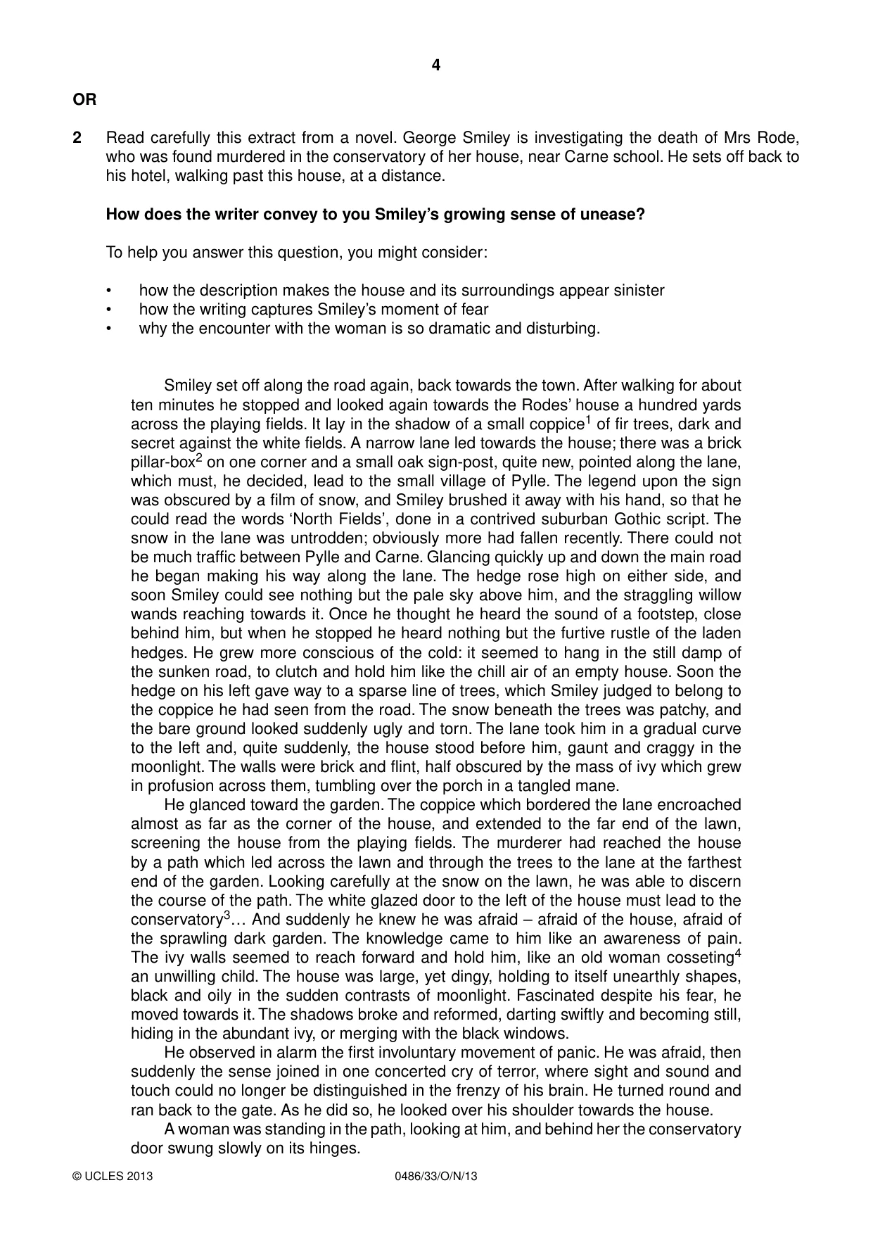 Cambridge IGCSE English - Literature 0486 2013 Oct/Nov Paper 3 · Variant 3 question paper, page 4 of 8