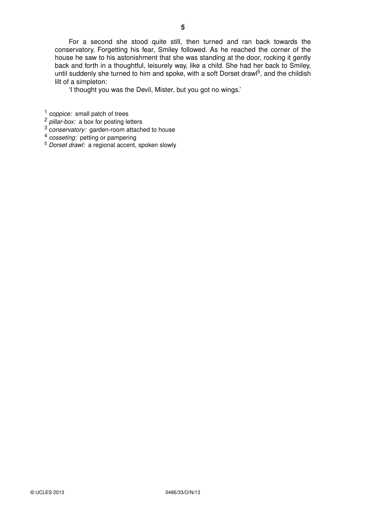 Cambridge IGCSE English - Literature 0486 2013 Oct/Nov Paper 3 · Variant 3 question paper, page 5 of 8
