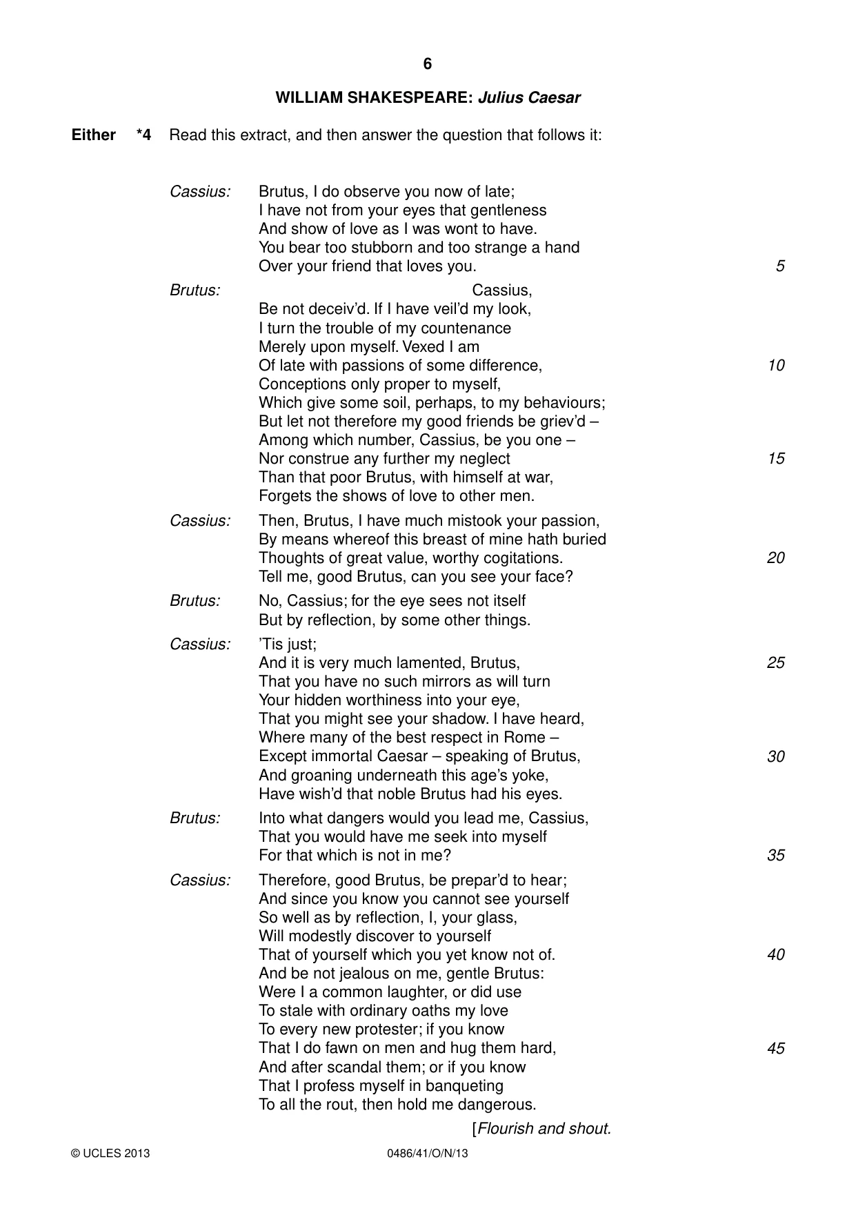 Cambridge IGCSE English - Literature 0486 2013 Oct/Nov Paper 4 · Variant 1 question paper, page 6 of 28