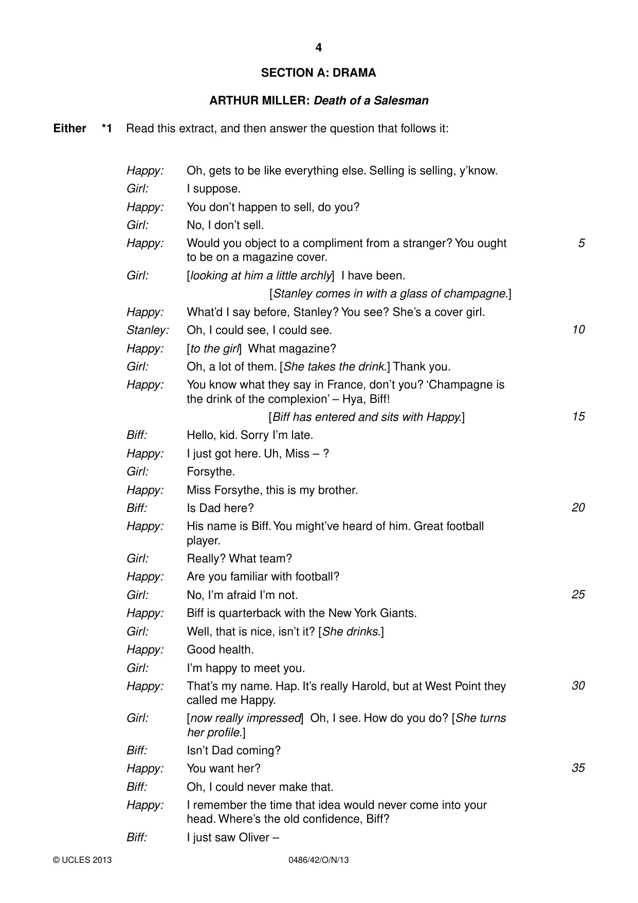 Cambridge IGCSE English - Literature 0486 2013 Oct/Nov Paper 4 · Variant 2 question paper, page 4 of 28