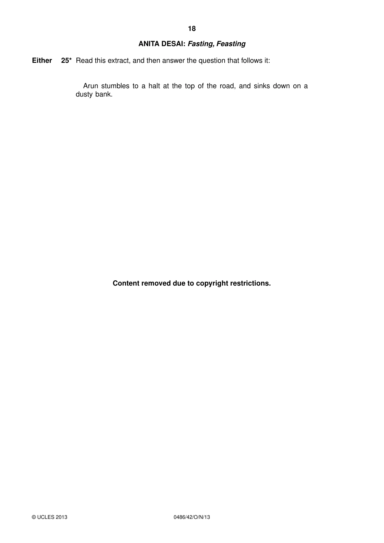 Cambridge IGCSE English - Literature 0486 2013 Oct/Nov Paper 4 · Variant 2 question paper, page 18 of 28