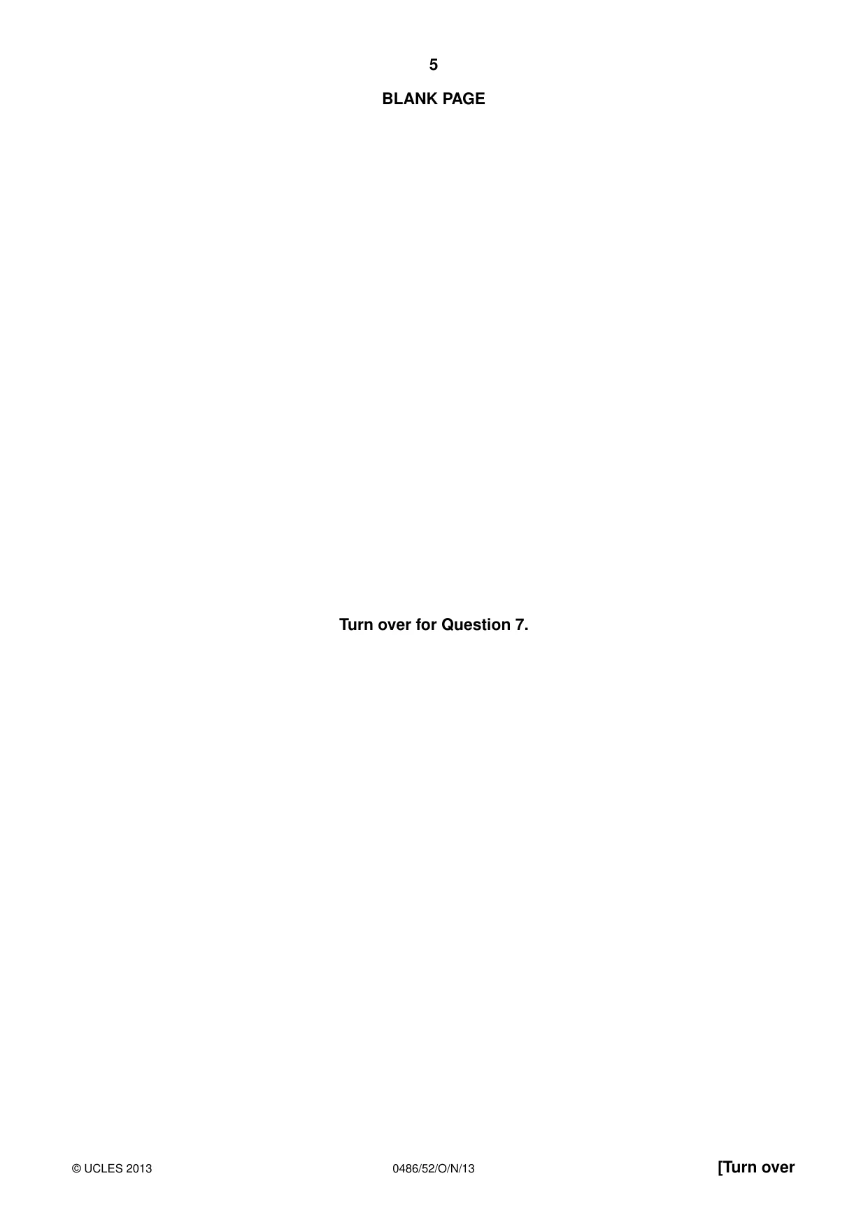 Cambridge IGCSE English - Literature 0486 2013 Oct/Nov Paper 5 · Variant 2 question paper, page 5 of 16