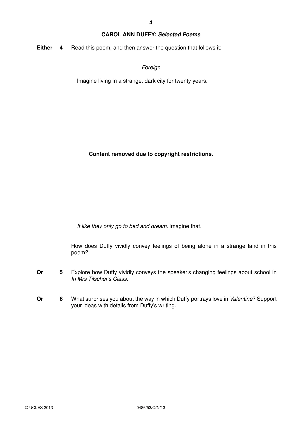 Cambridge IGCSE English - Literature 0486 2013 Oct/Nov Paper 5 · Variant 3 question paper, page 4 of 16
