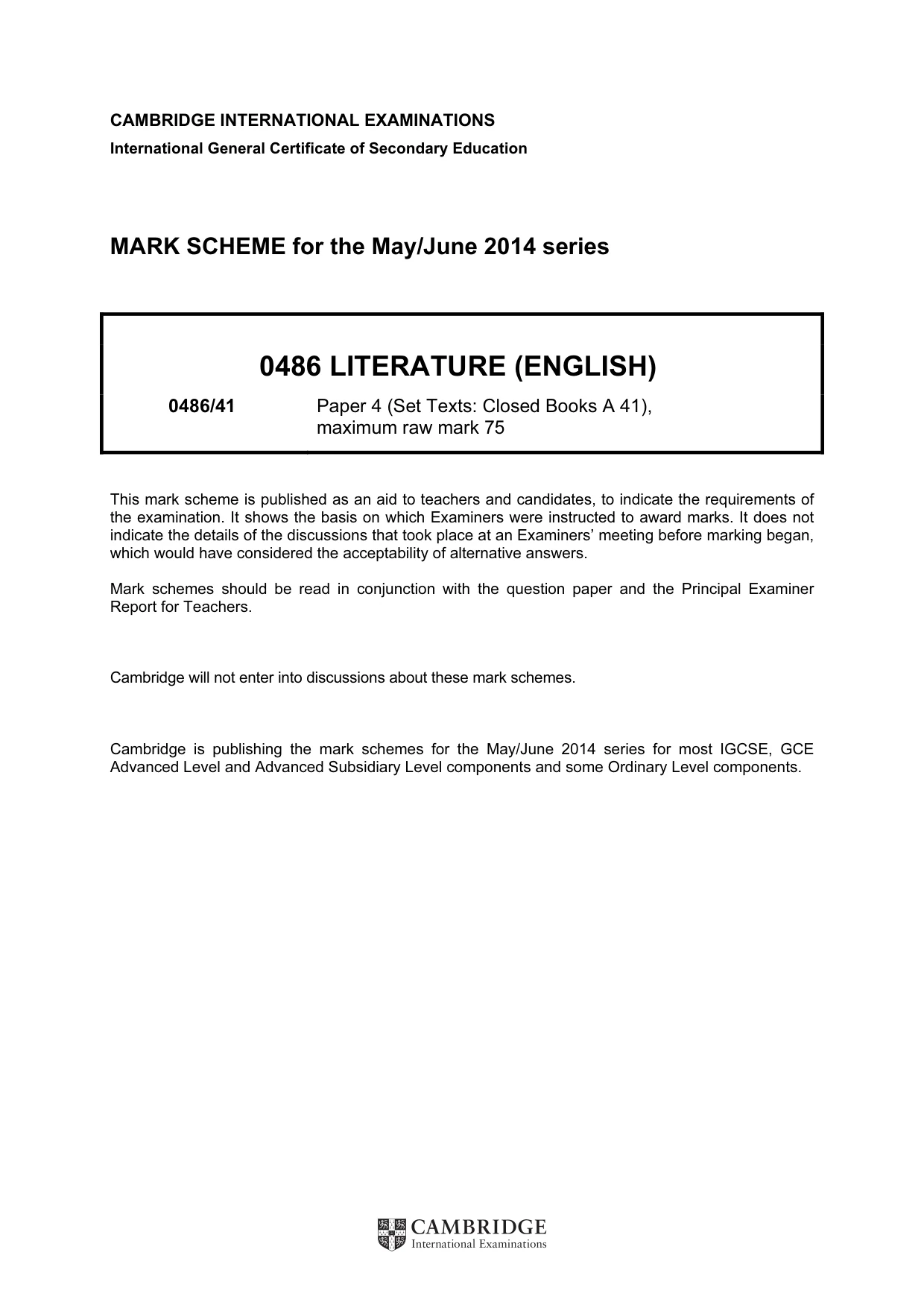 Mark scheme, page 1 of 3