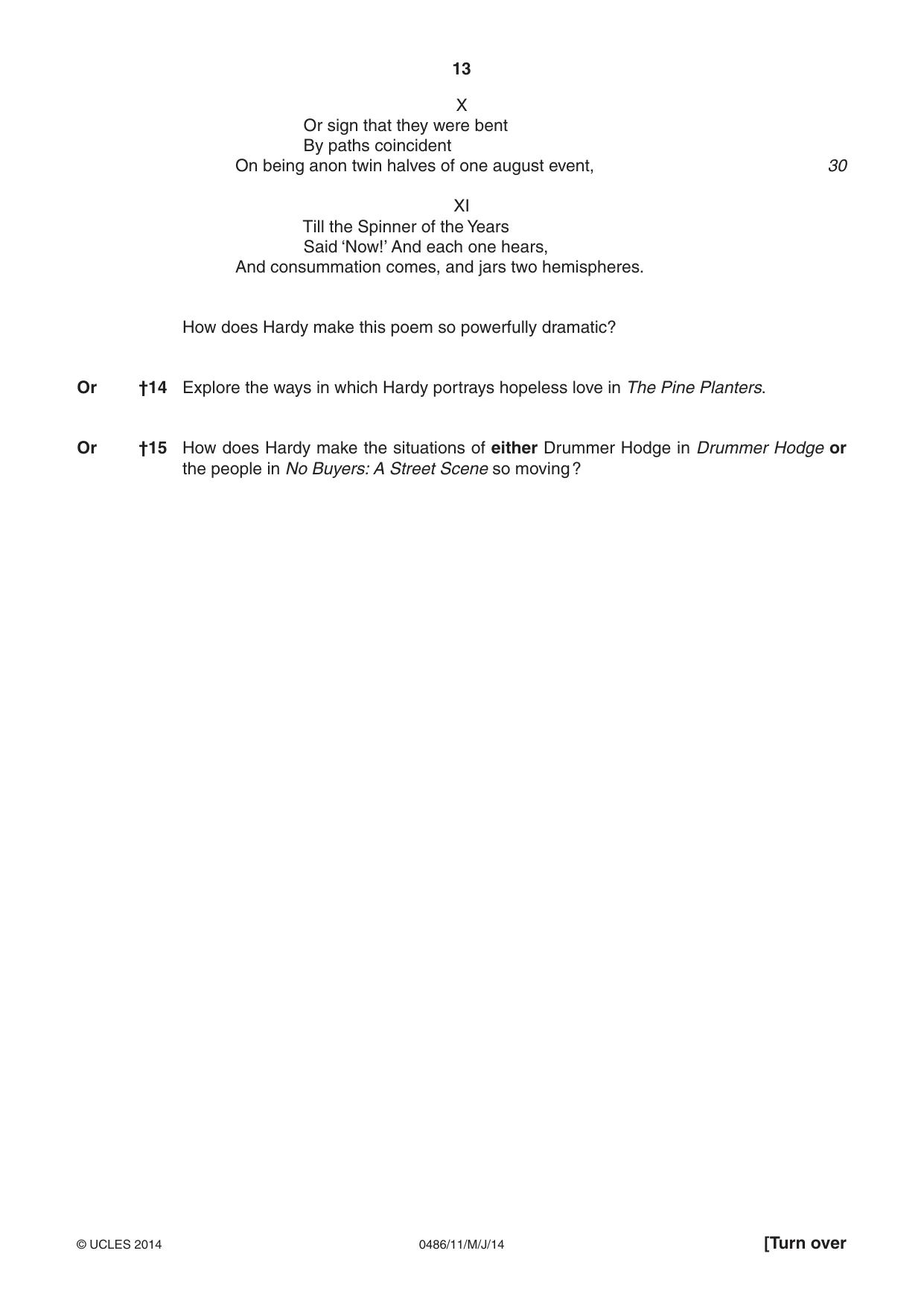 Cambridge IGCSE English - Literature 0486 2014 May/June Paper 1 · Variant 1 question paper, page 13 of 28