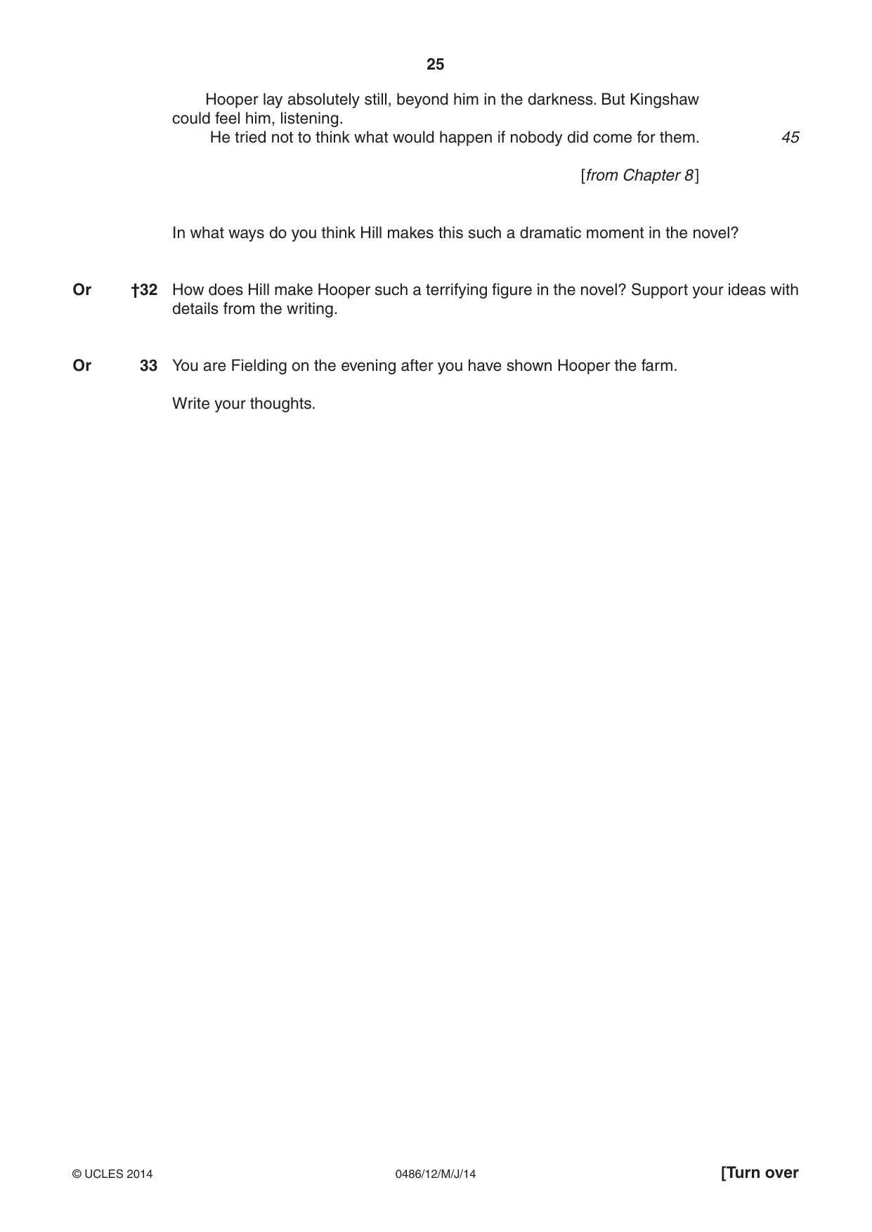 Cambridge IGCSE English - Literature 0486 2014 May/June Paper 1 · Variant 2 question paper, page 25 of 28