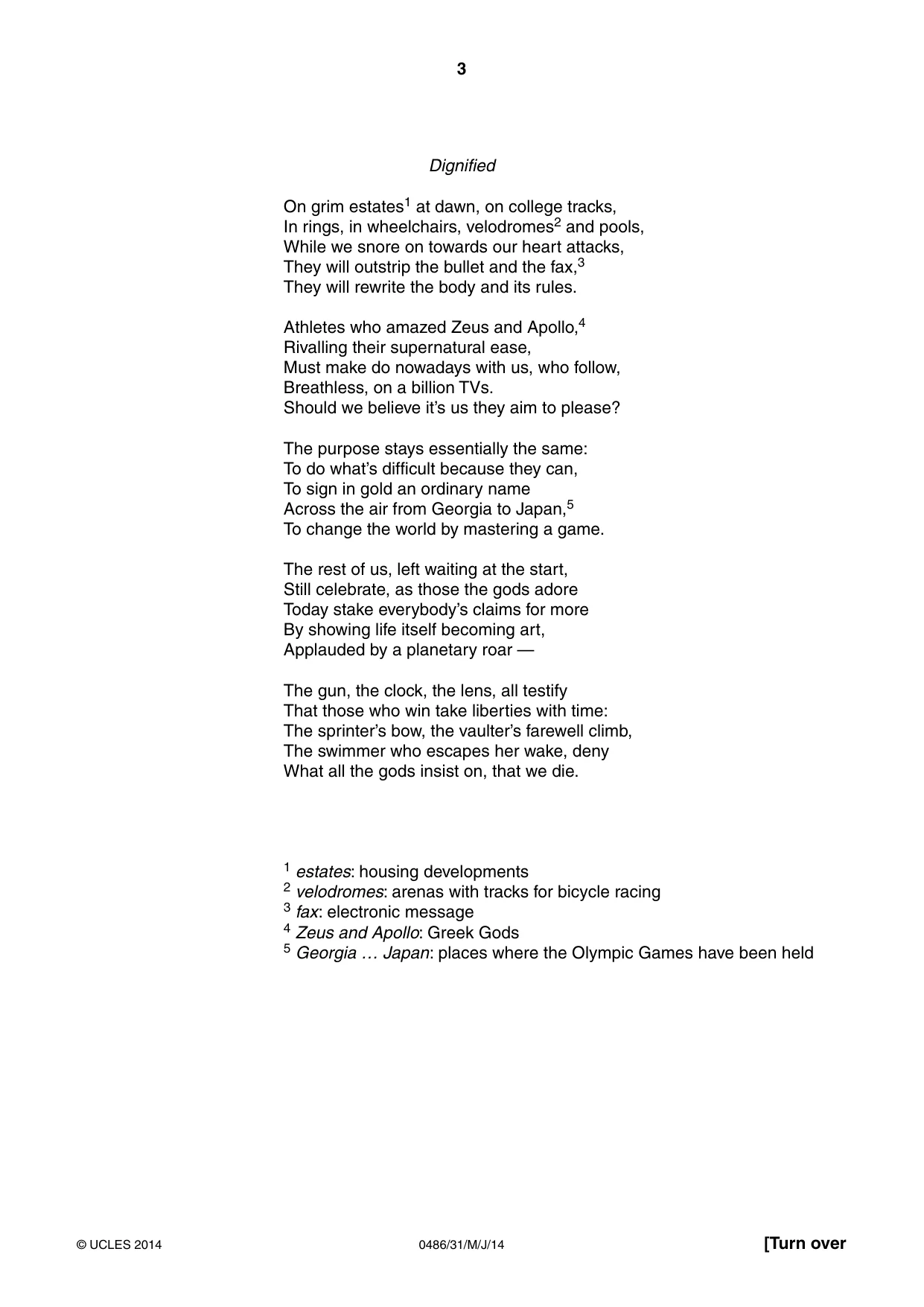 Cambridge IGCSE English - Literature 0486 2014 May/June Paper 3 · Variant 1 question paper, page 3 of 8