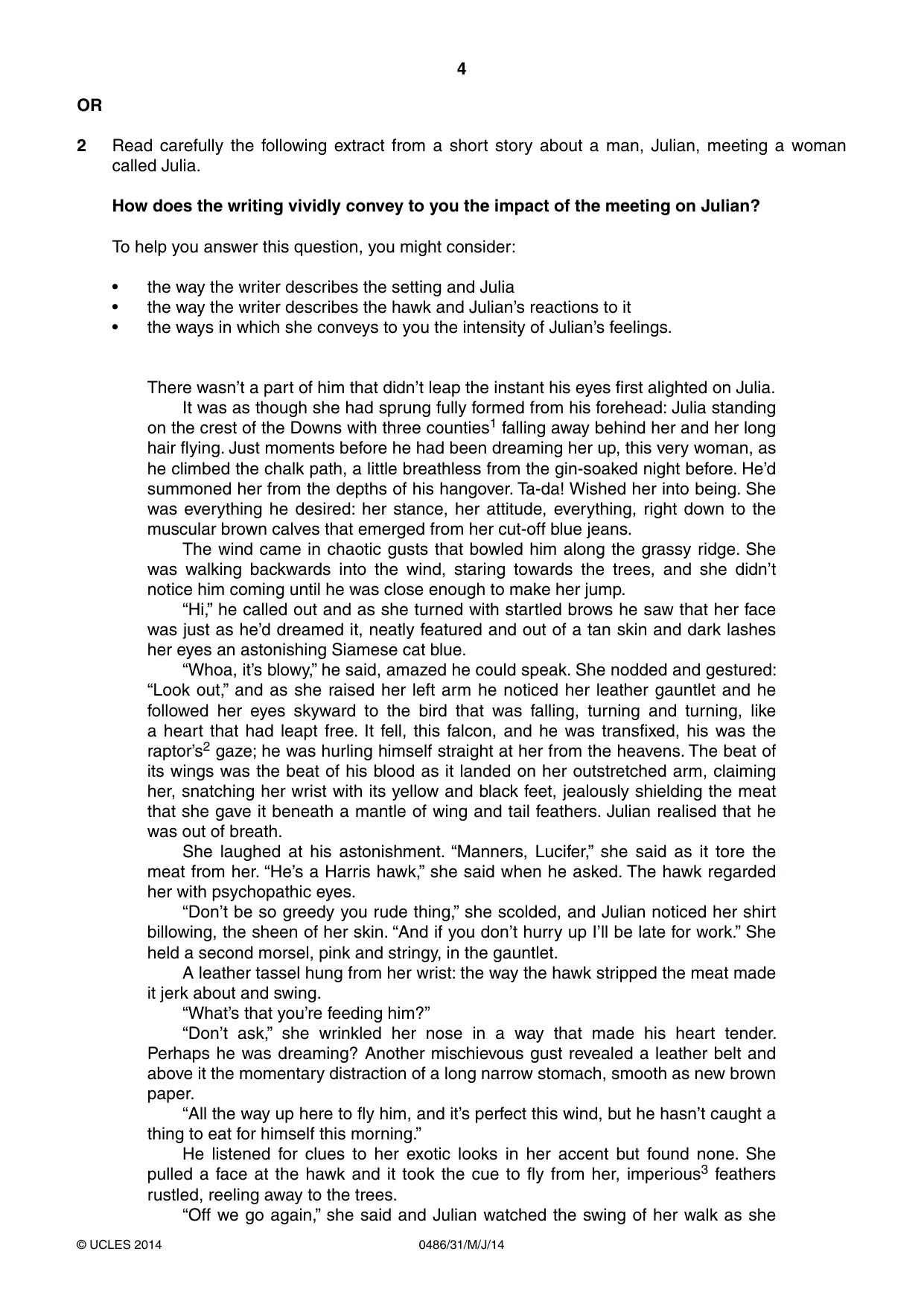 Cambridge IGCSE English - Literature 0486 2014 May/June Paper 3 · Variant 1 question paper, page 4 of 8