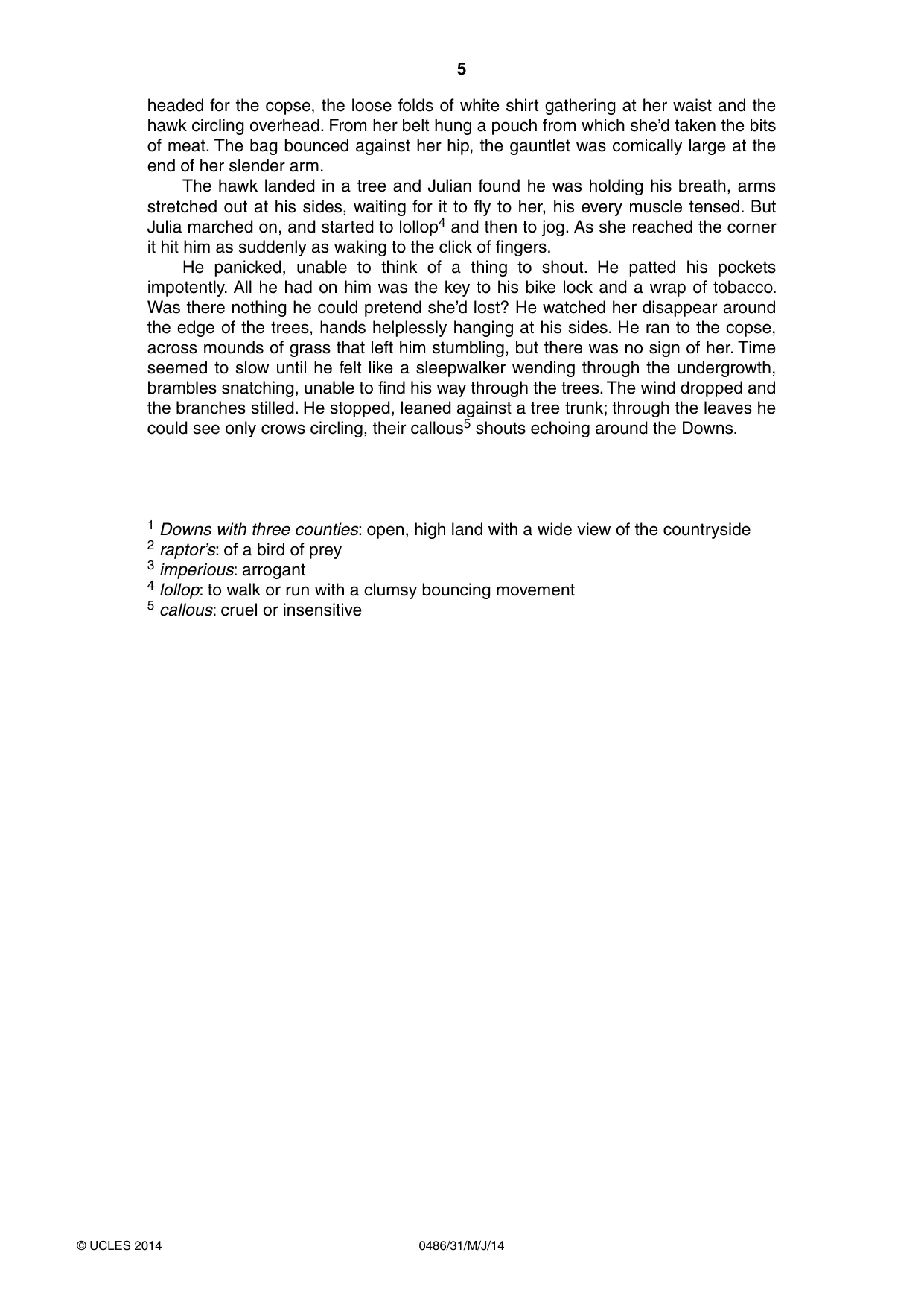 Cambridge IGCSE English - Literature 0486 2014 May/June Paper 3 · Variant 1 question paper, page 5 of 8