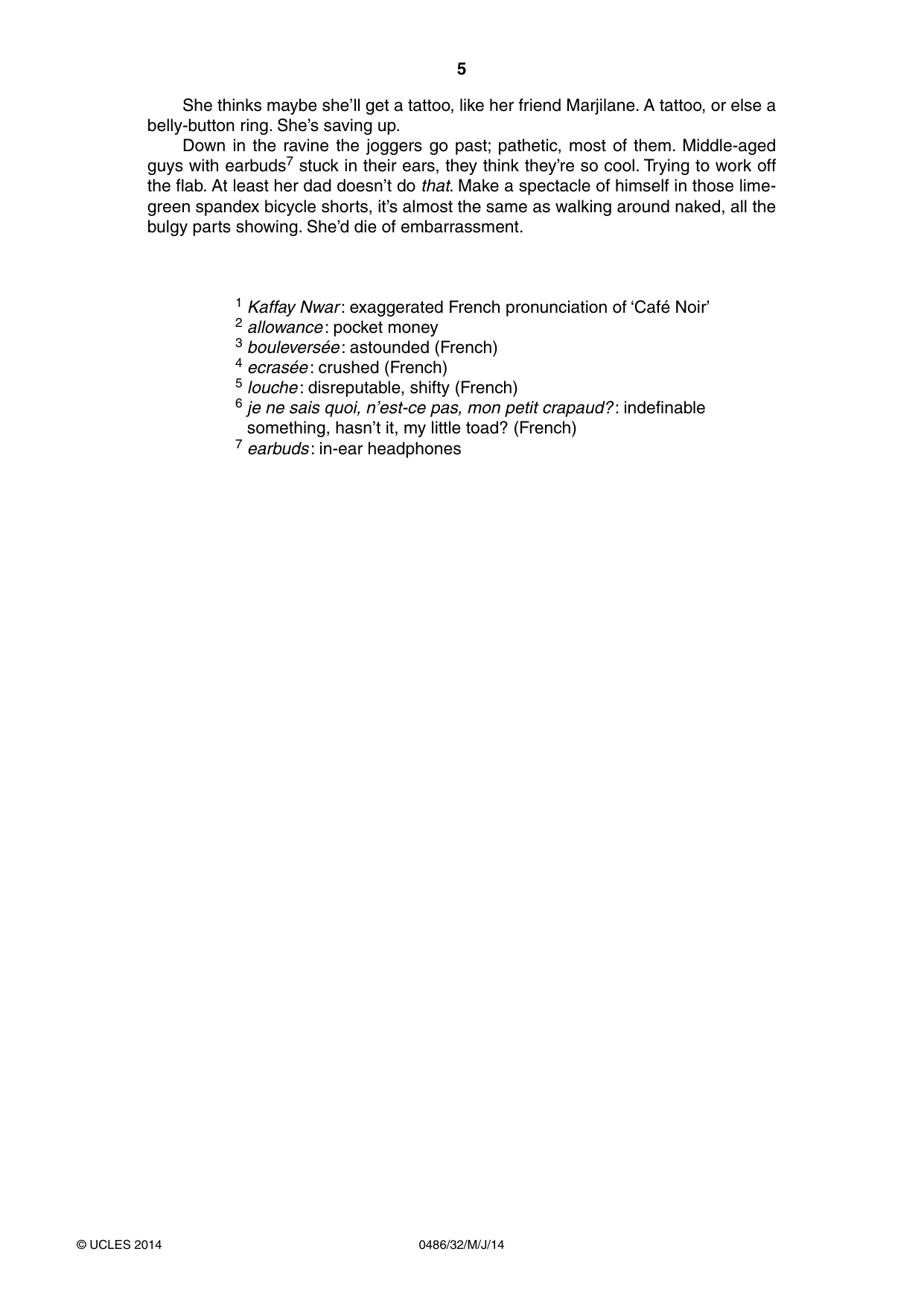 Cambridge IGCSE English - Literature 0486 2014 May/June Paper 3 · Variant 2 question paper, page 5 of 8
