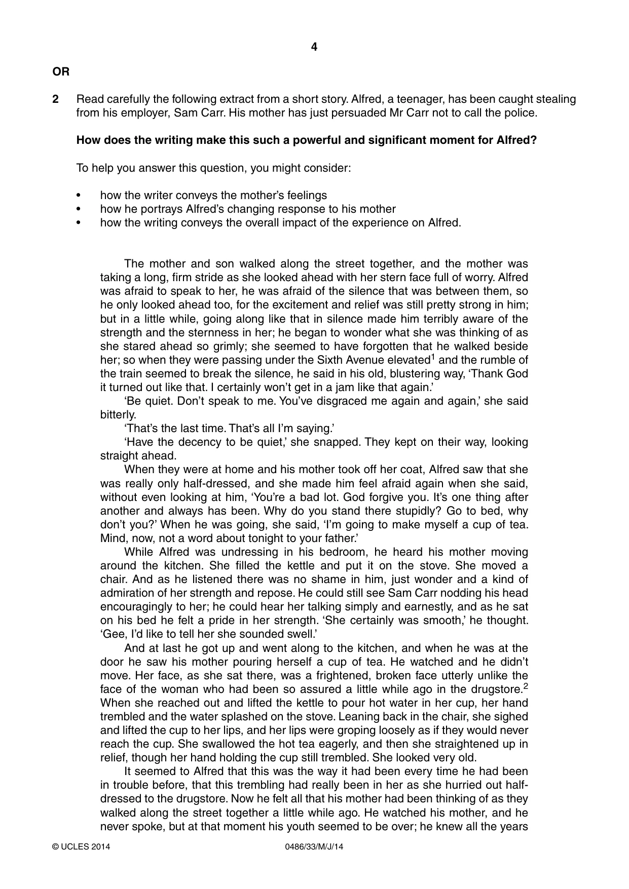 Cambridge IGCSE English - Literature 0486 2014 May/June Paper 3 · Variant 3 question paper, page 4 of 8