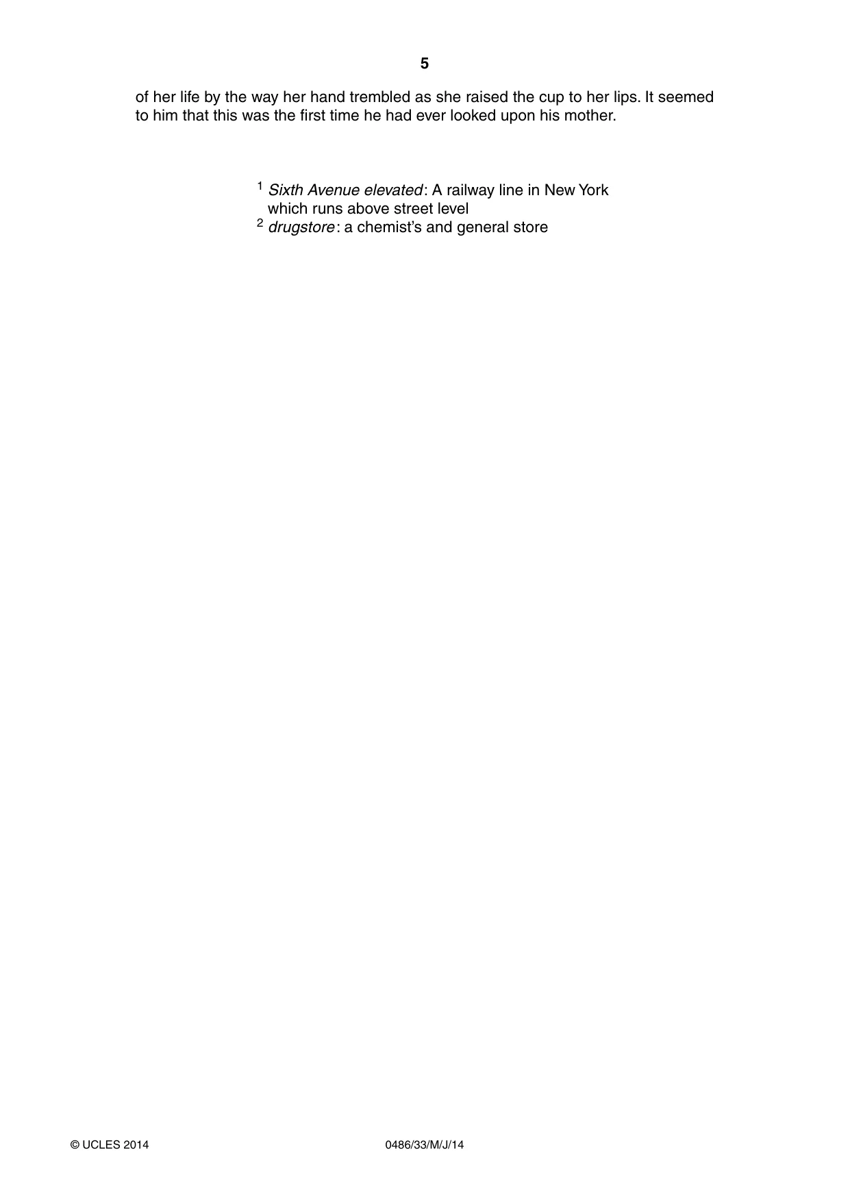 Cambridge IGCSE English - Literature 0486 2014 May/June Paper 3 · Variant 3 question paper, page 5 of 8