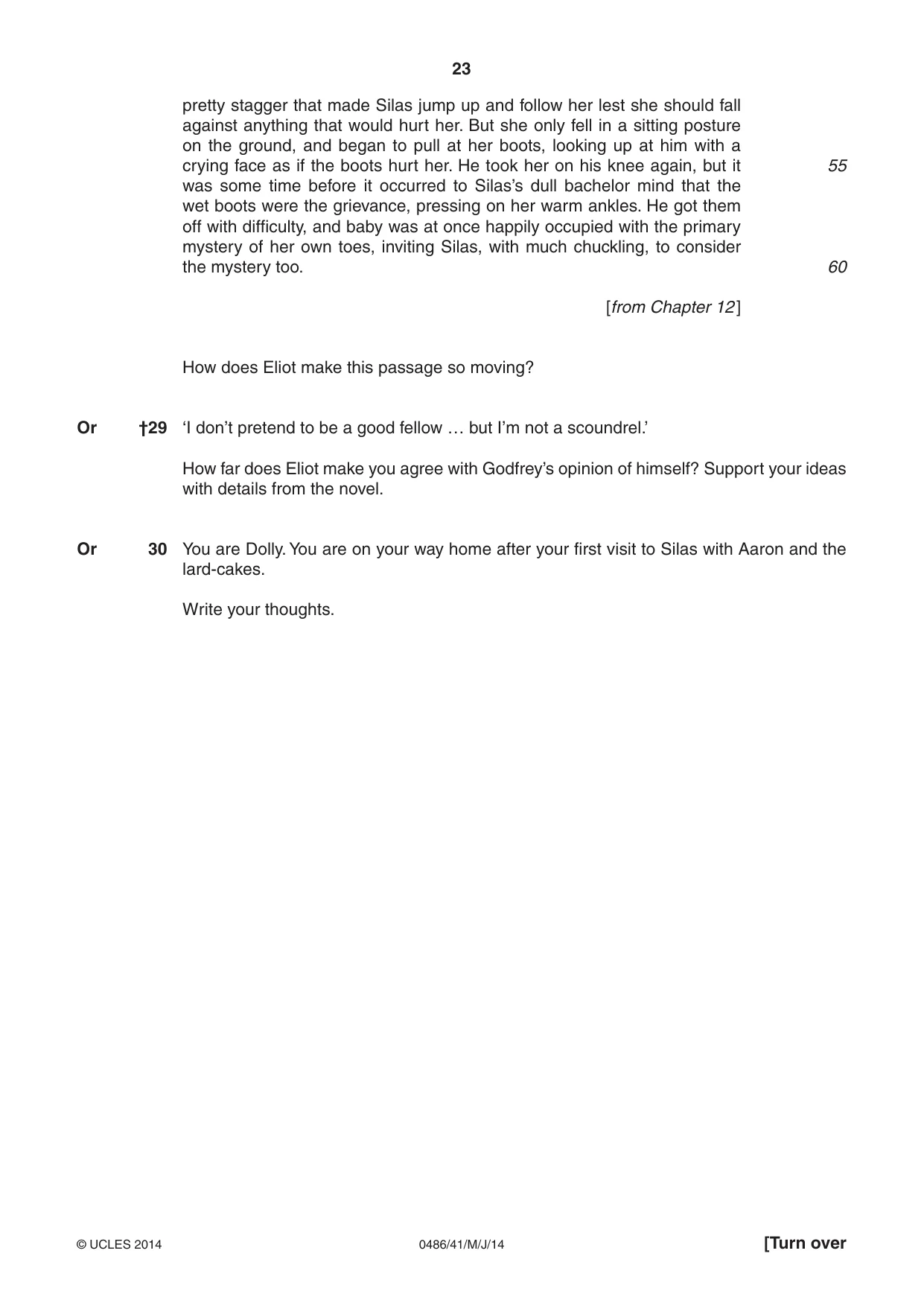 Cambridge IGCSE English - Literature 0486 2014 May/June Paper 4 · Variant 1 question paper, page 23 of 28