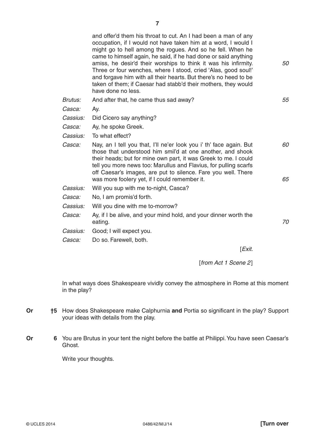 Cambridge IGCSE English - Literature 0486 2014 May/June Paper 4 · Variant 2 question paper, page 7 of 28