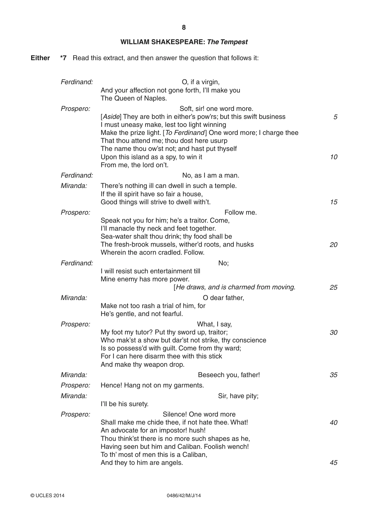 Cambridge IGCSE English - Literature 0486 2014 May/June Paper 4 · Variant 2 question paper, page 8 of 28