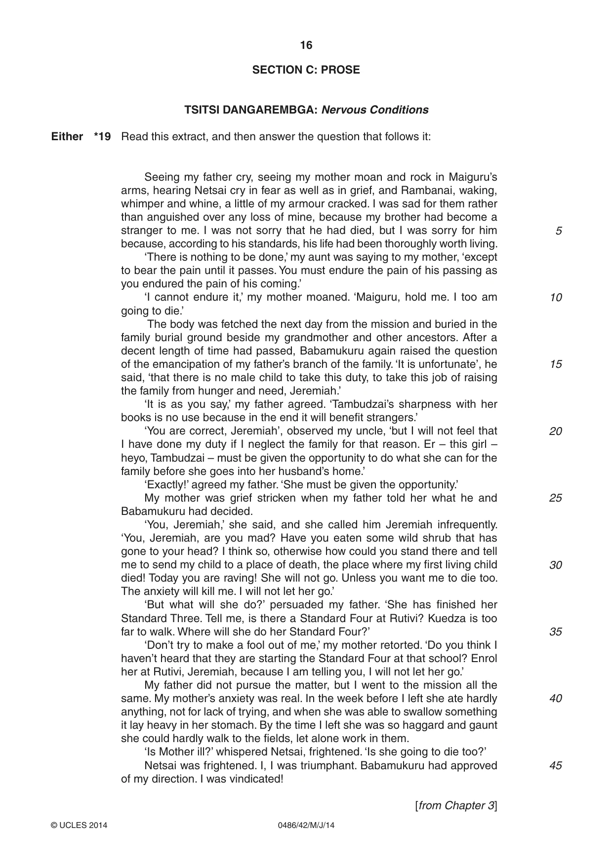 Cambridge IGCSE English - Literature 0486 2014 May/June Paper 4 · Variant 2 question paper, page 16 of 28