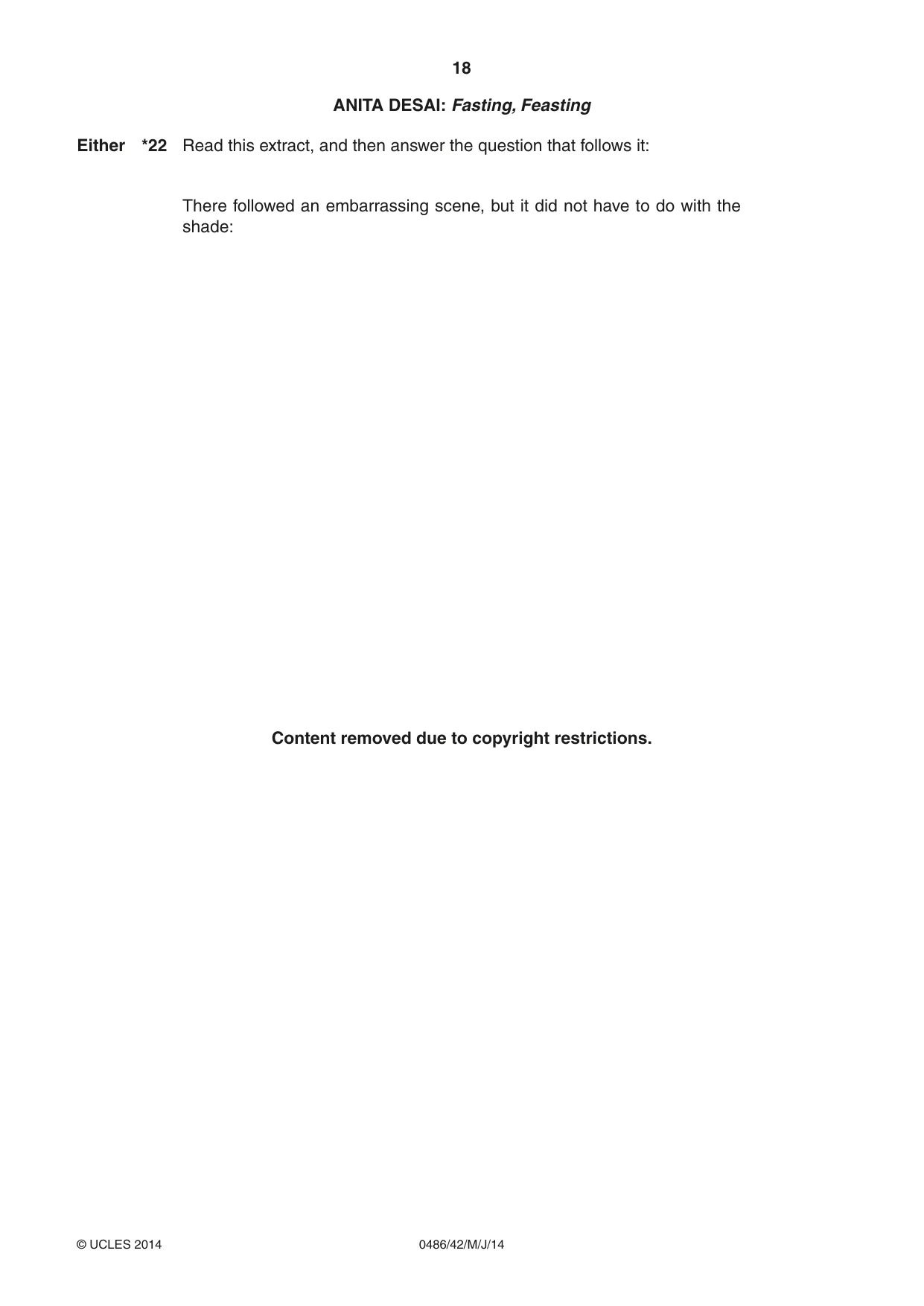 Cambridge IGCSE English - Literature 0486 2014 May/June Paper 4 · Variant 2 question paper, page 18 of 28