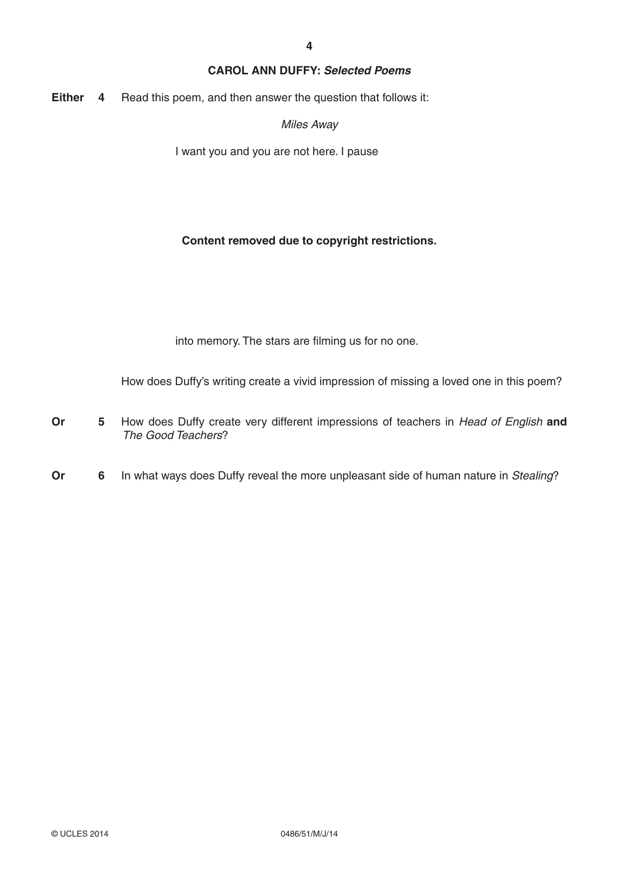 Cambridge IGCSE English - Literature 0486 2014 May/June Paper 5 · Variant 1 question paper, page 4 of 16