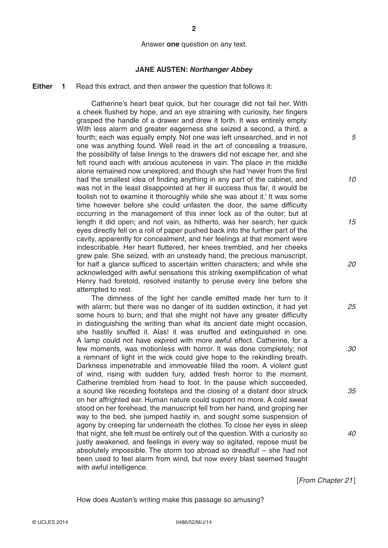Cambridge IGCSE English - Literature 0486 2014 May/June Paper 5 · Variant 2 question paper, page 2 of 16