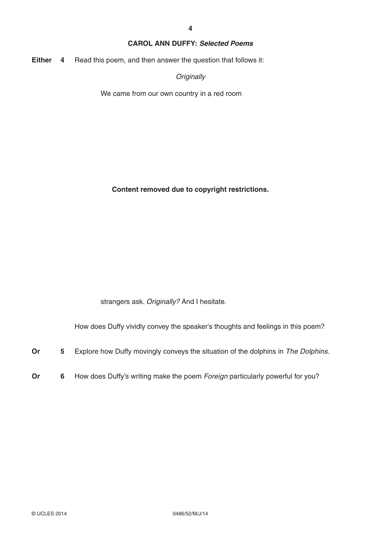 Cambridge IGCSE English - Literature 0486 2014 May/June Paper 5 · Variant 2 question paper, page 4 of 16
