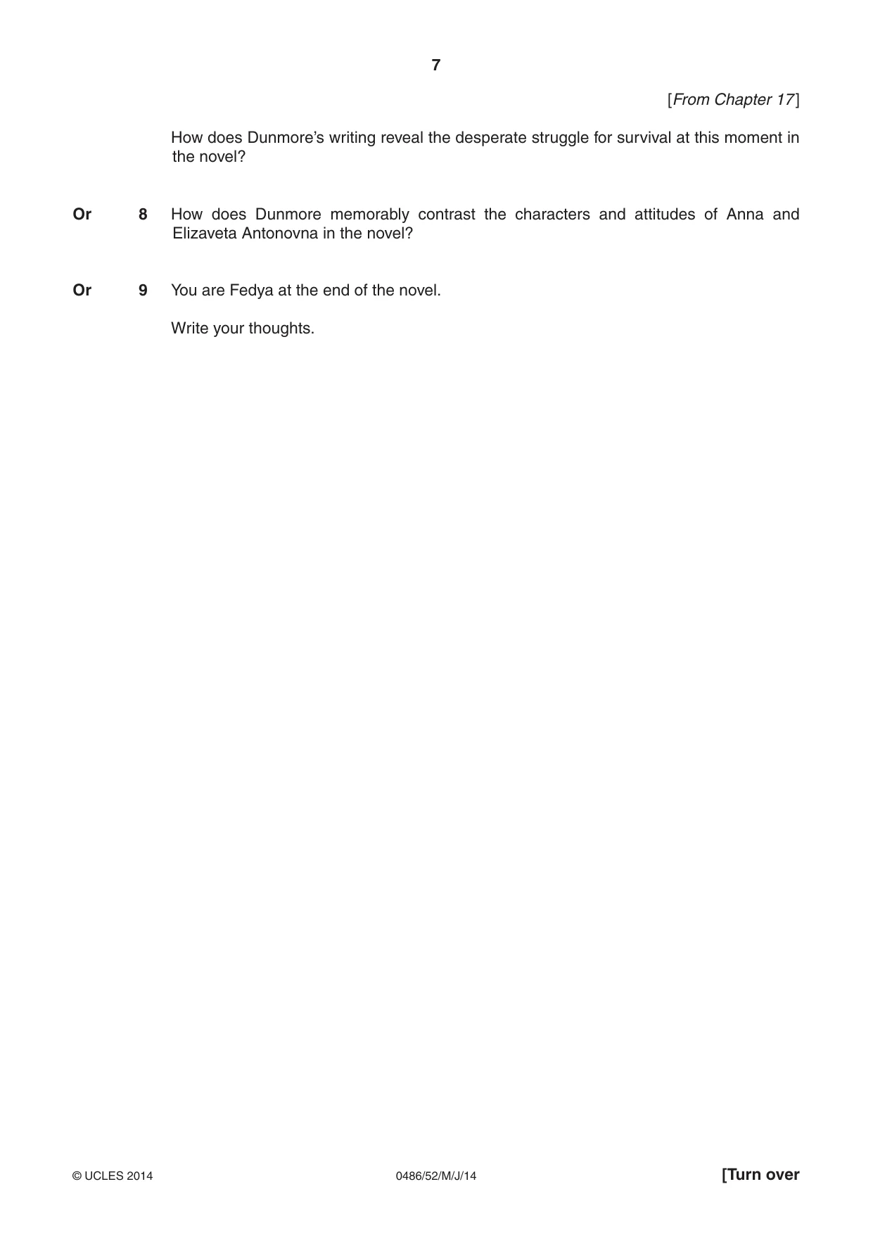 Cambridge IGCSE English - Literature 0486 2014 May/June Paper 5 · Variant 2 question paper, page 7 of 16