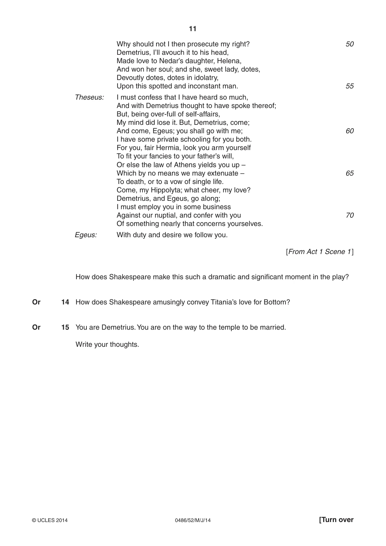 Cambridge IGCSE English - Literature 0486 2014 May/June Paper 5 · Variant 2 question paper, page 11 of 16