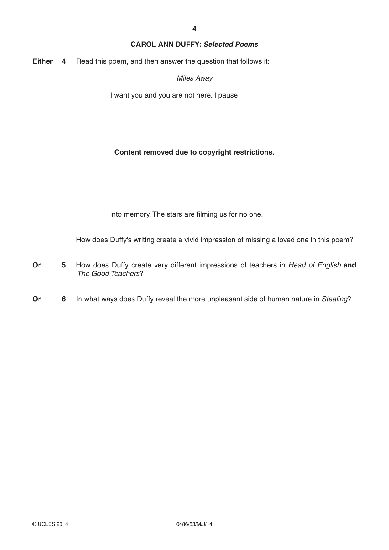 Cambridge IGCSE English - Literature 0486 2014 May/June Paper 5 · Variant 3 question paper, page 4 of 16