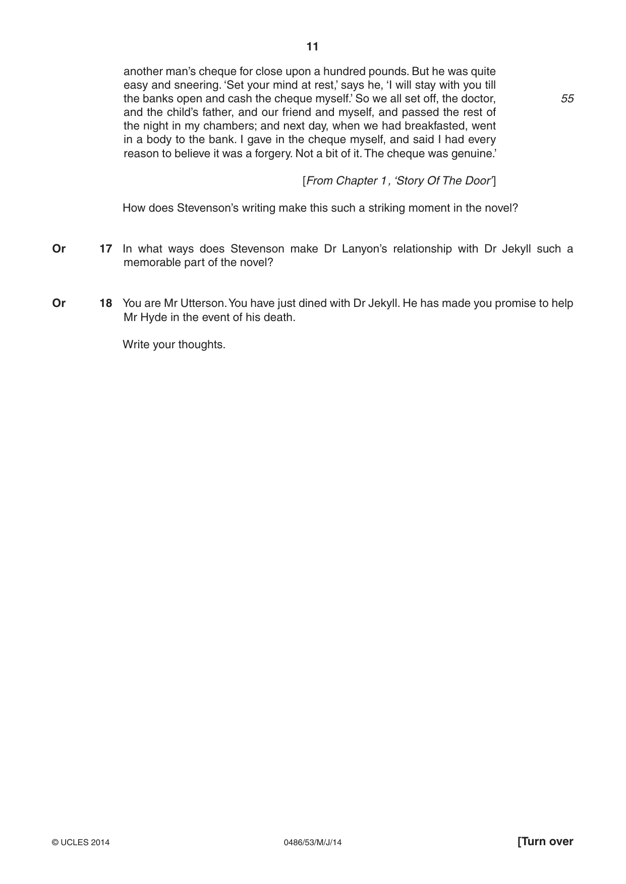 Cambridge IGCSE English - Literature 0486 2014 May/June Paper 5 · Variant 3 question paper, page 11 of 16