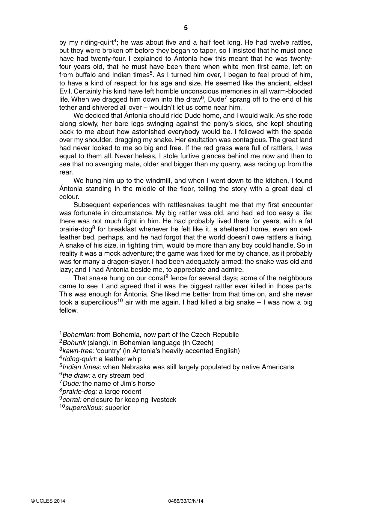 Cambridge IGCSE English - Literature 0486 2014 Oct/Nov Paper 3 · Variant 3 question paper, page 5 of 8