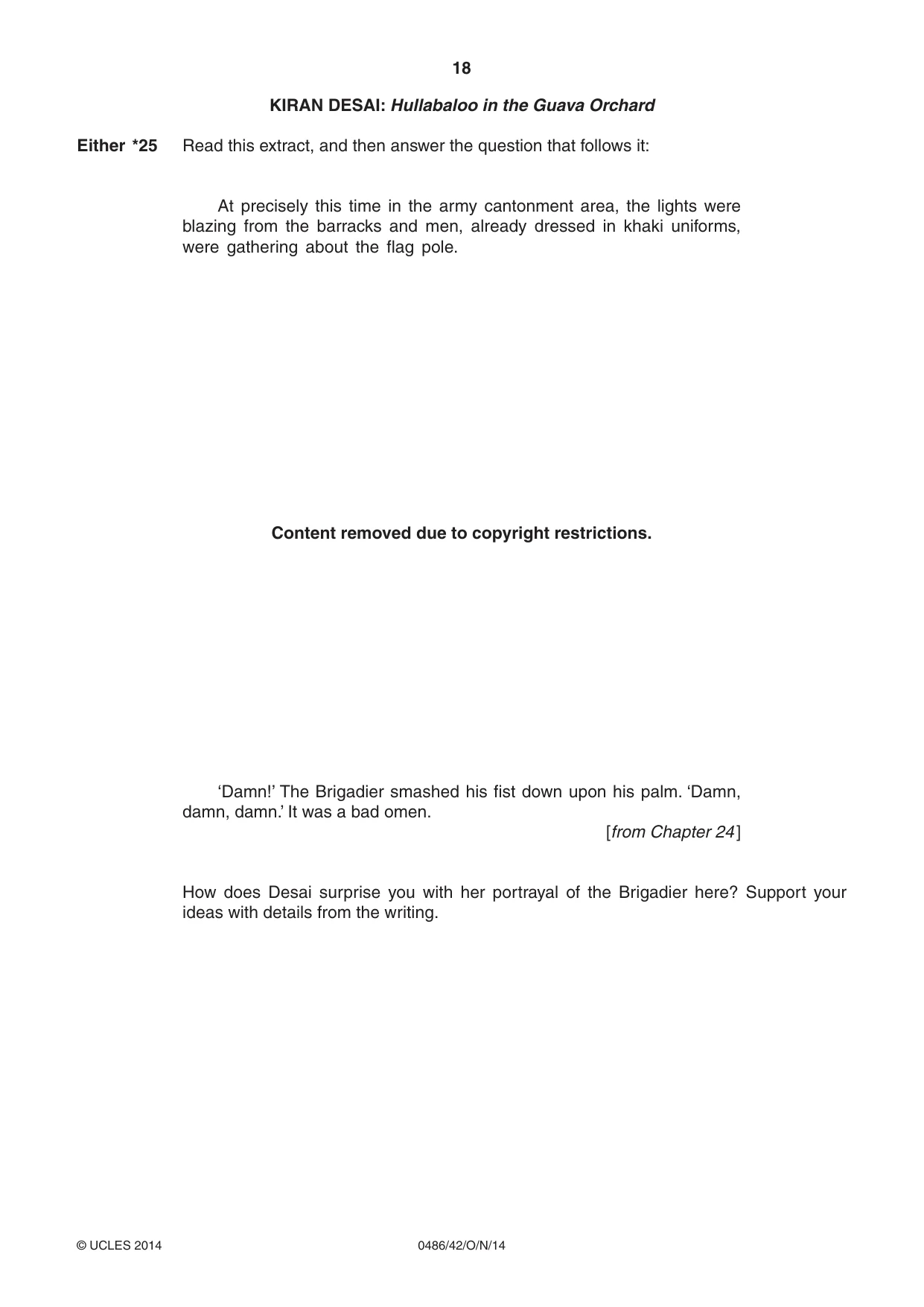 Cambridge IGCSE English - Literature 0486 2014 Oct/Nov Paper 4 · Variant 2 question paper, page 18 of 28
