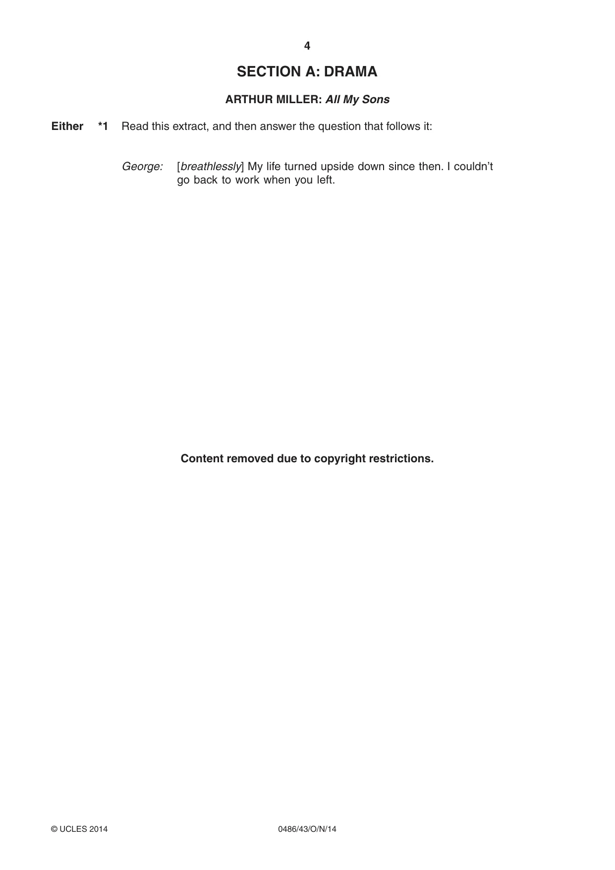 Cambridge IGCSE English - Literature 0486 2014 Oct/Nov Paper 4 · Variant 3 question paper, page 4 of 28