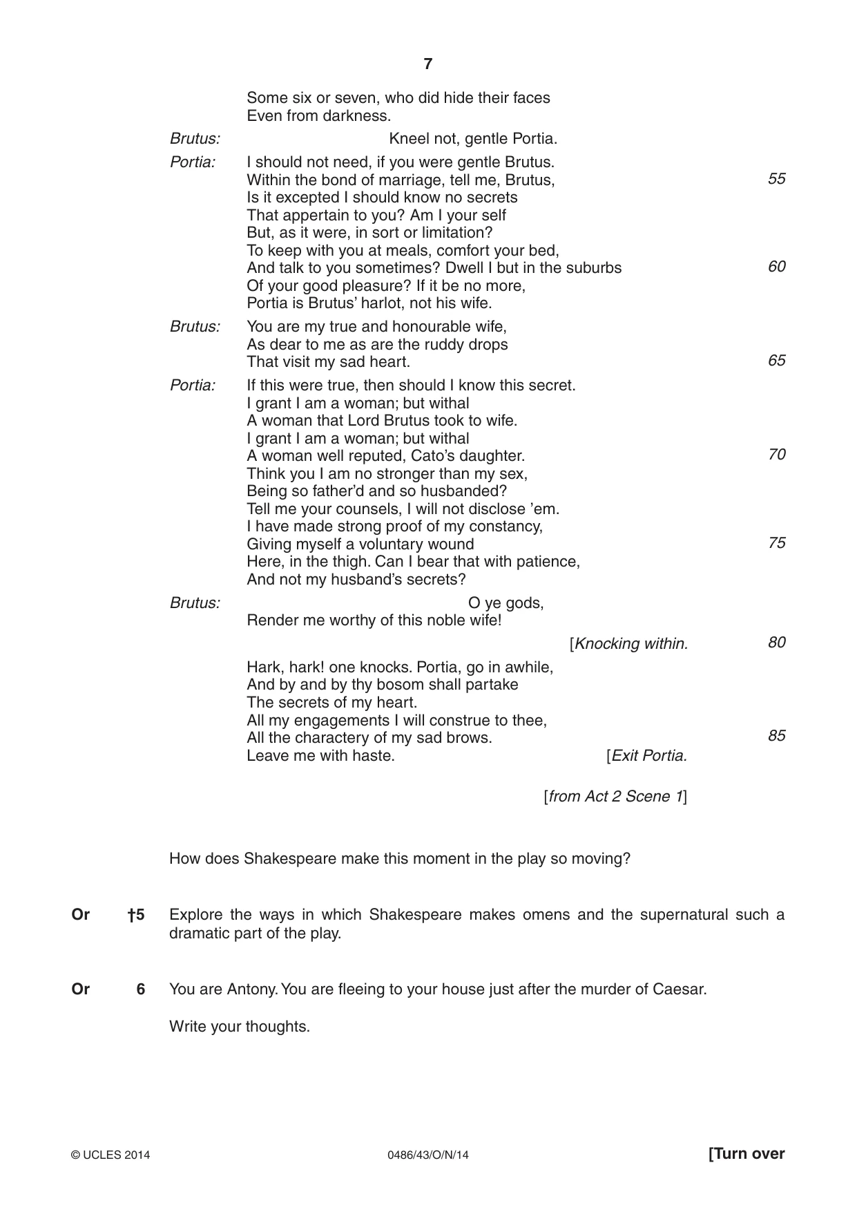 Cambridge IGCSE English - Literature 0486 2014 Oct/Nov Paper 4 · Variant 3 question paper, page 7 of 28