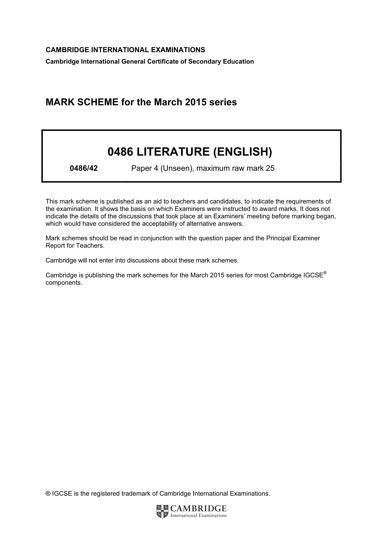 Mark scheme, page 1 of 3