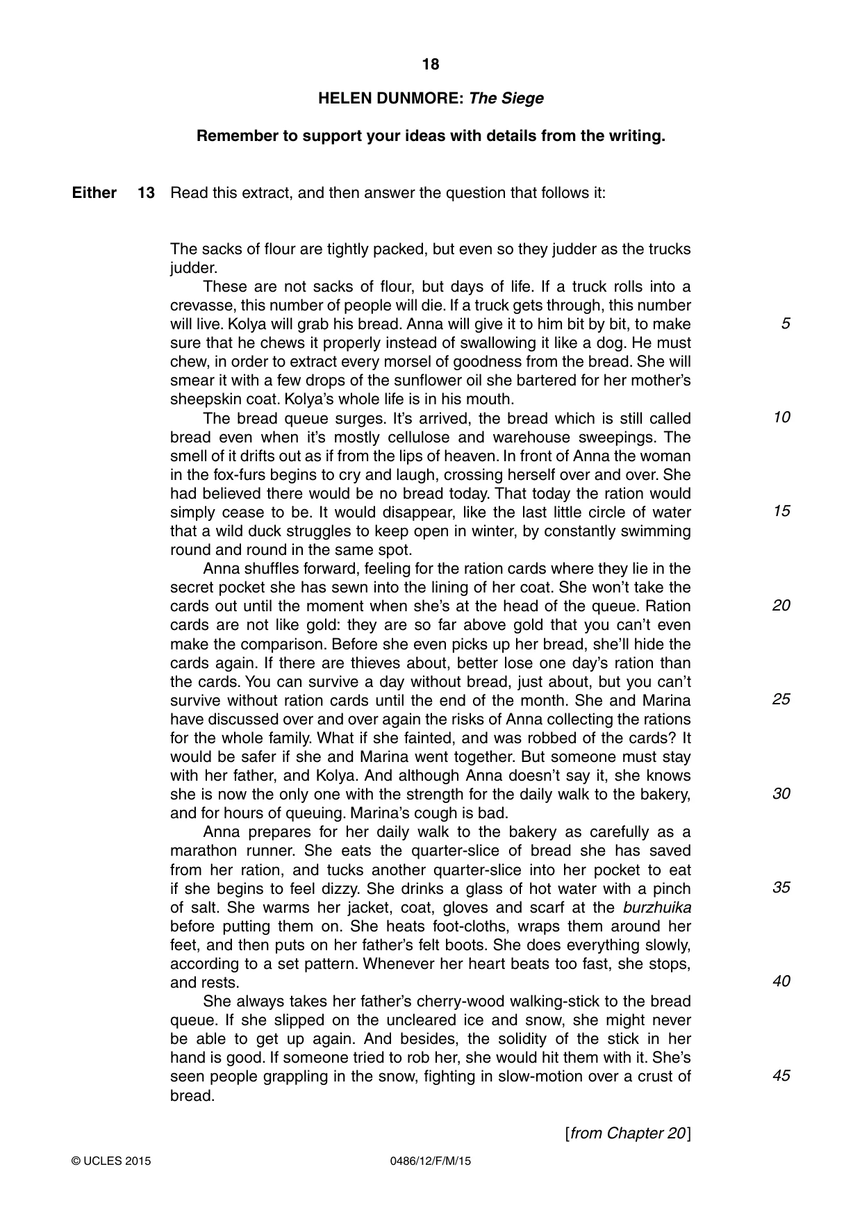 Cambridge IGCSE English - Literature 0486 2015 Feb/March Paper 1 · Variant 2 question paper, page 18 of 28