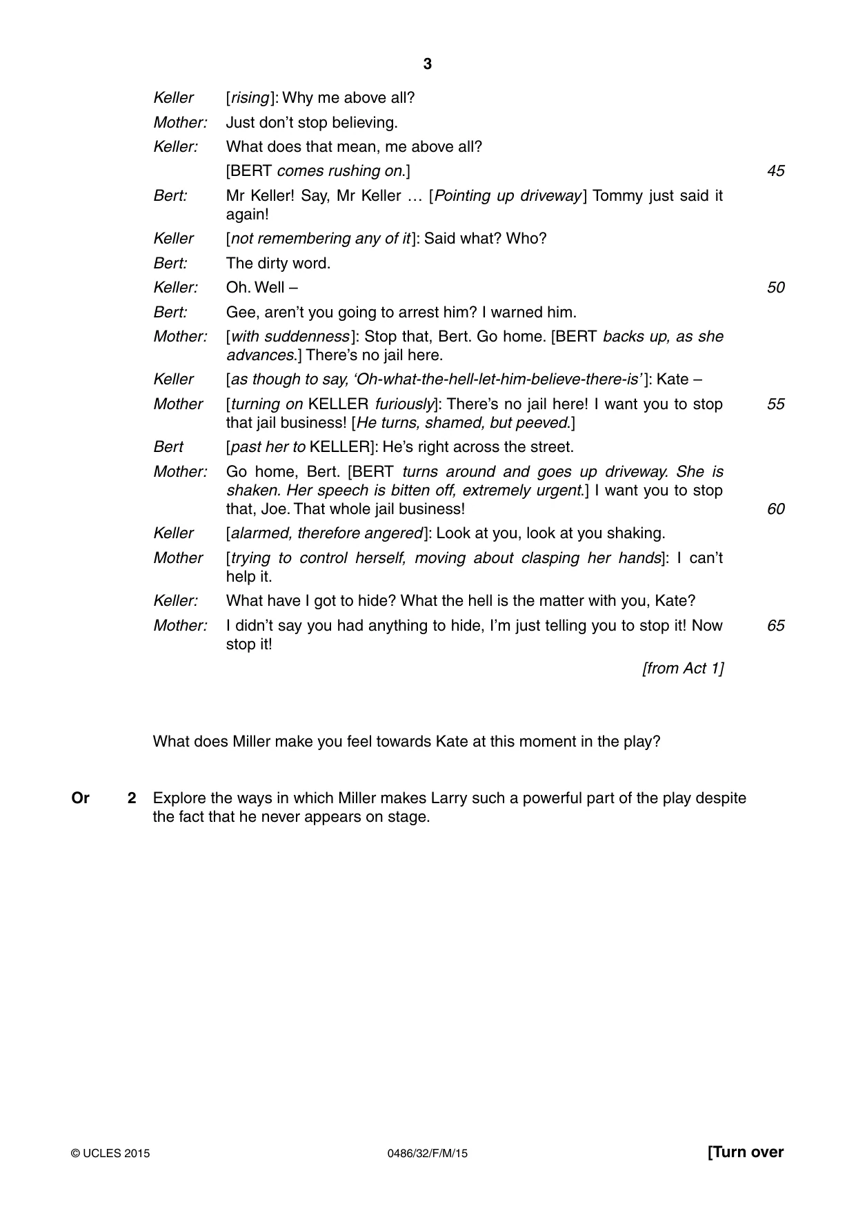 Cambridge IGCSE English - Literature 0486 2015 Feb/March Paper 3 · Variant 2 question paper, page 3 of 16