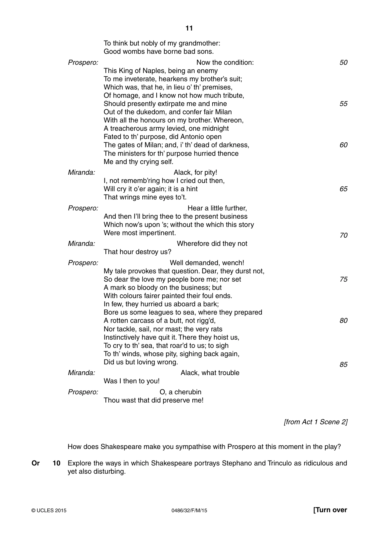 Cambridge IGCSE English - Literature 0486 2015 Feb/March Paper 3 · Variant 2 question paper, page 11 of 16