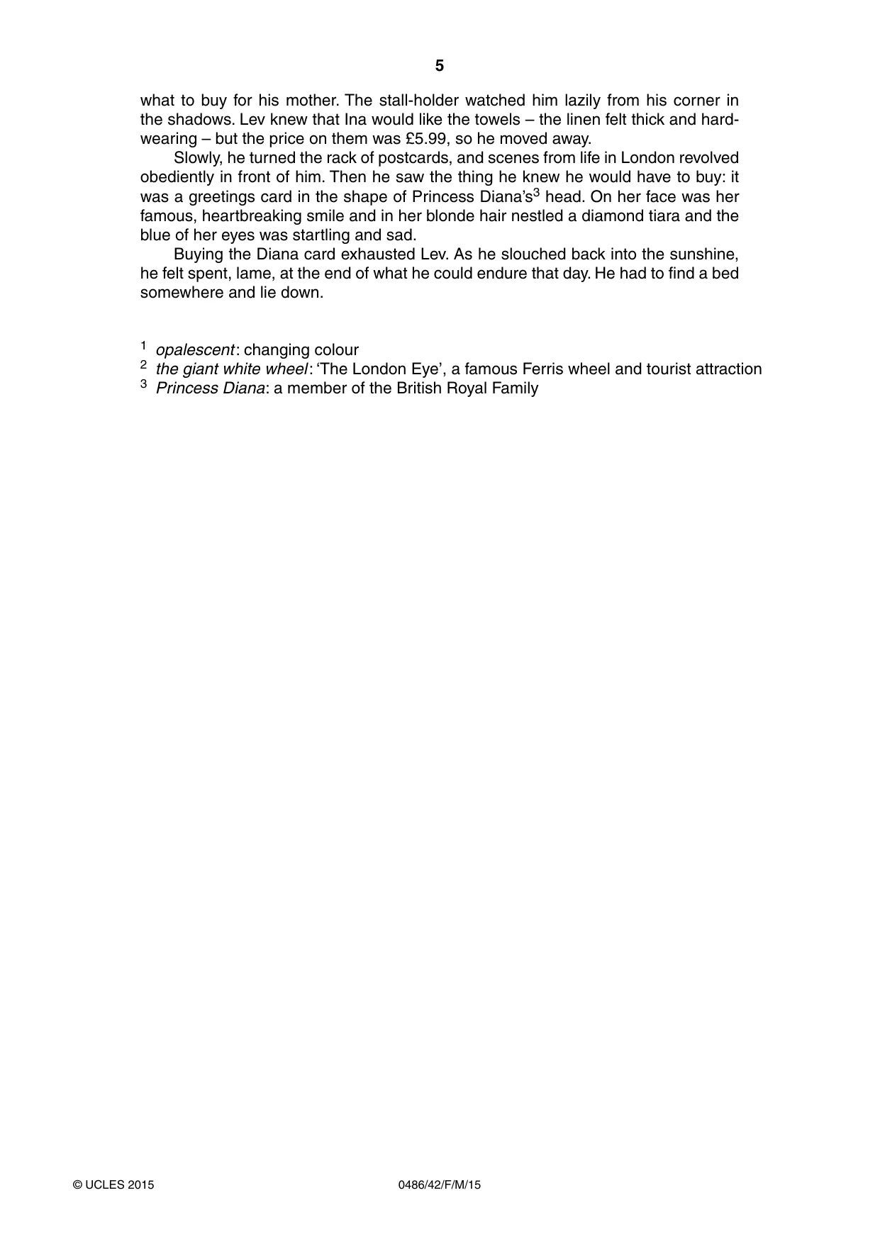 Cambridge IGCSE English - Literature 0486 2015 Feb/March Paper 4 · Variant 2 question paper, page 5 of 8