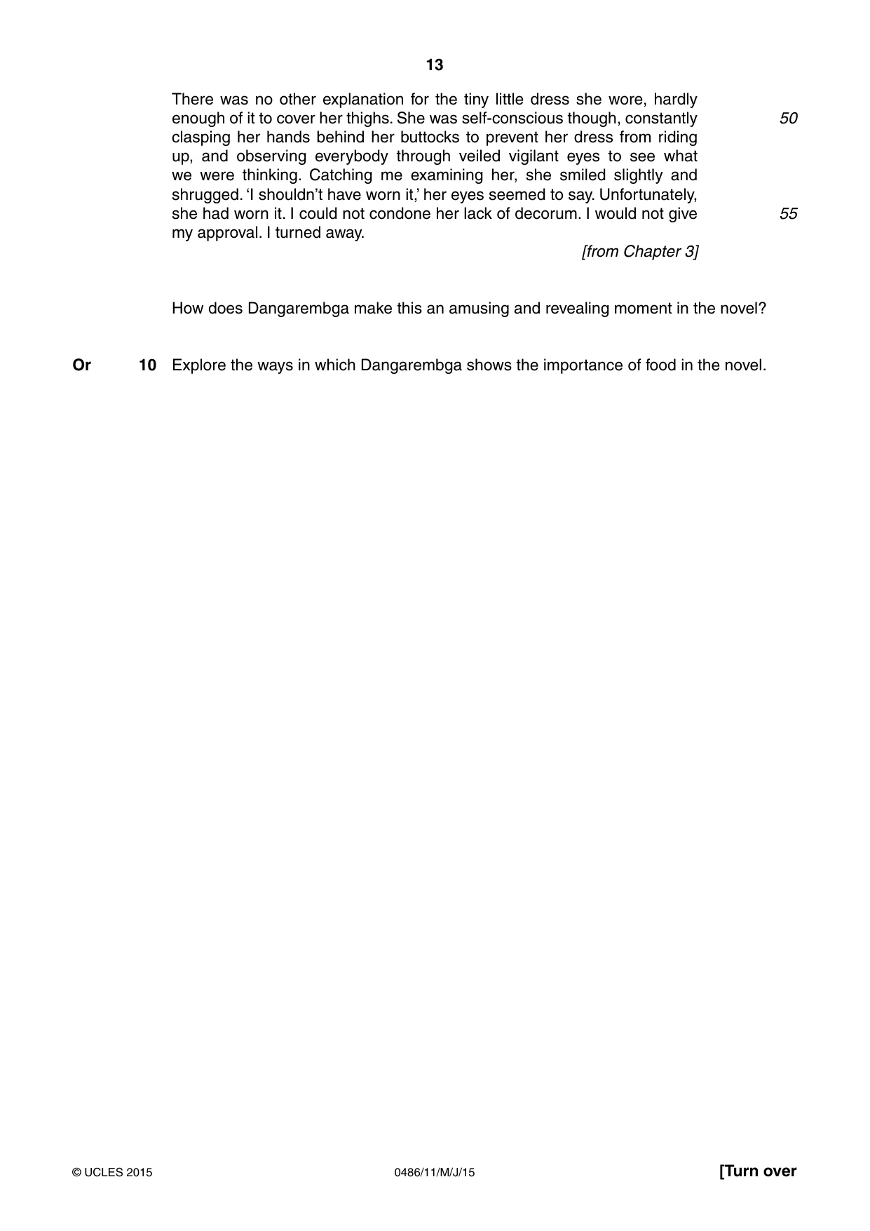Cambridge IGCSE English - Literature 0486 2015 May/June Paper 1 · Variant 1 question paper, page 13 of 28