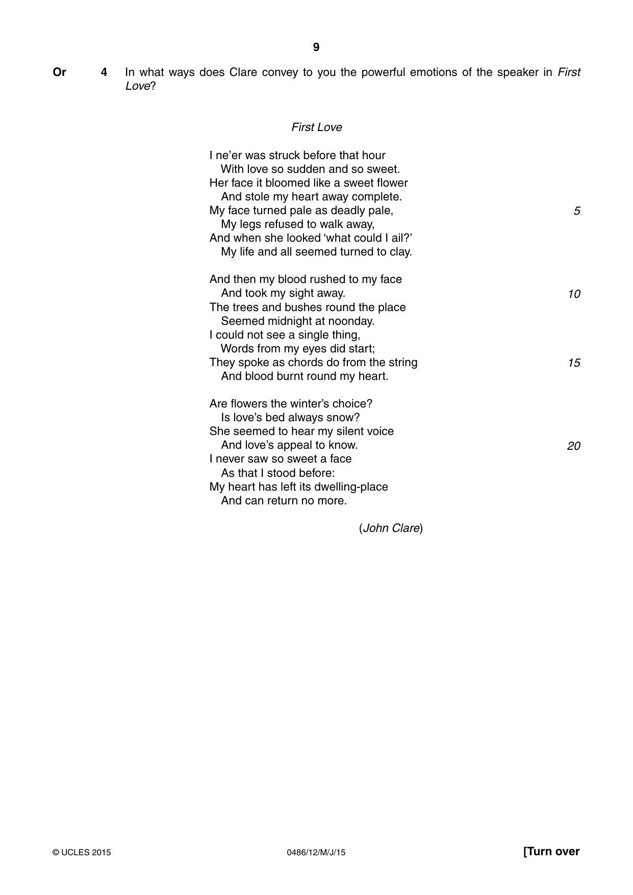 Cambridge IGCSE English - Literature 0486 2015 May/June Paper 1 · Variant 2 question paper, page 9 of 28